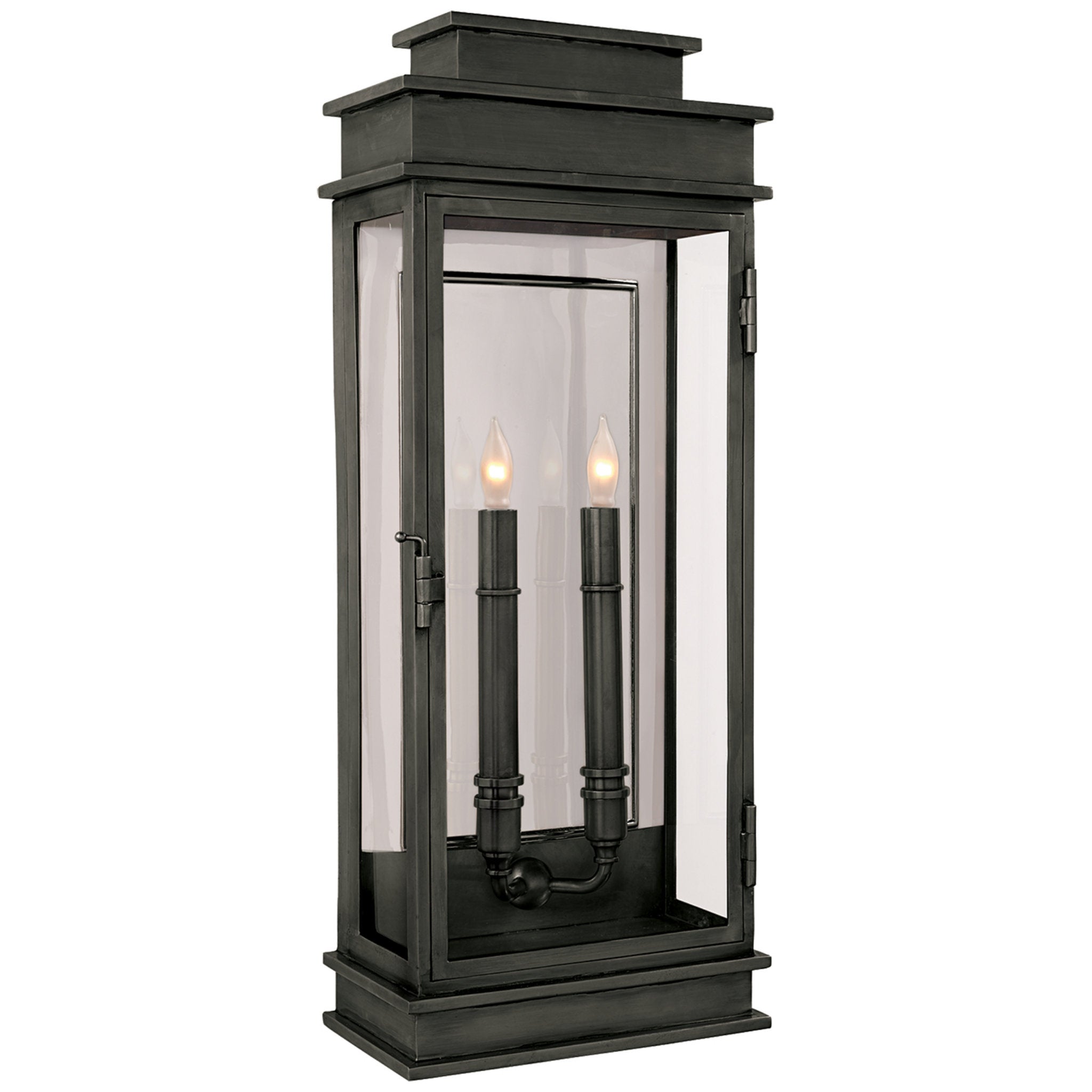 Chapman & Myers Linear Lantern Tall in Bronze Wall Light W9" x H22.5"