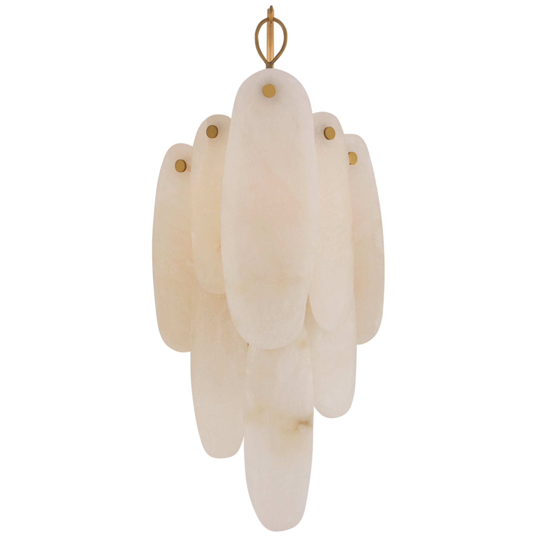 Chapman & Myers Cora Medium Waterfall Sconce in Antique-Burnished Brass with Alabaster Wall Light W7.25" x H15.75"