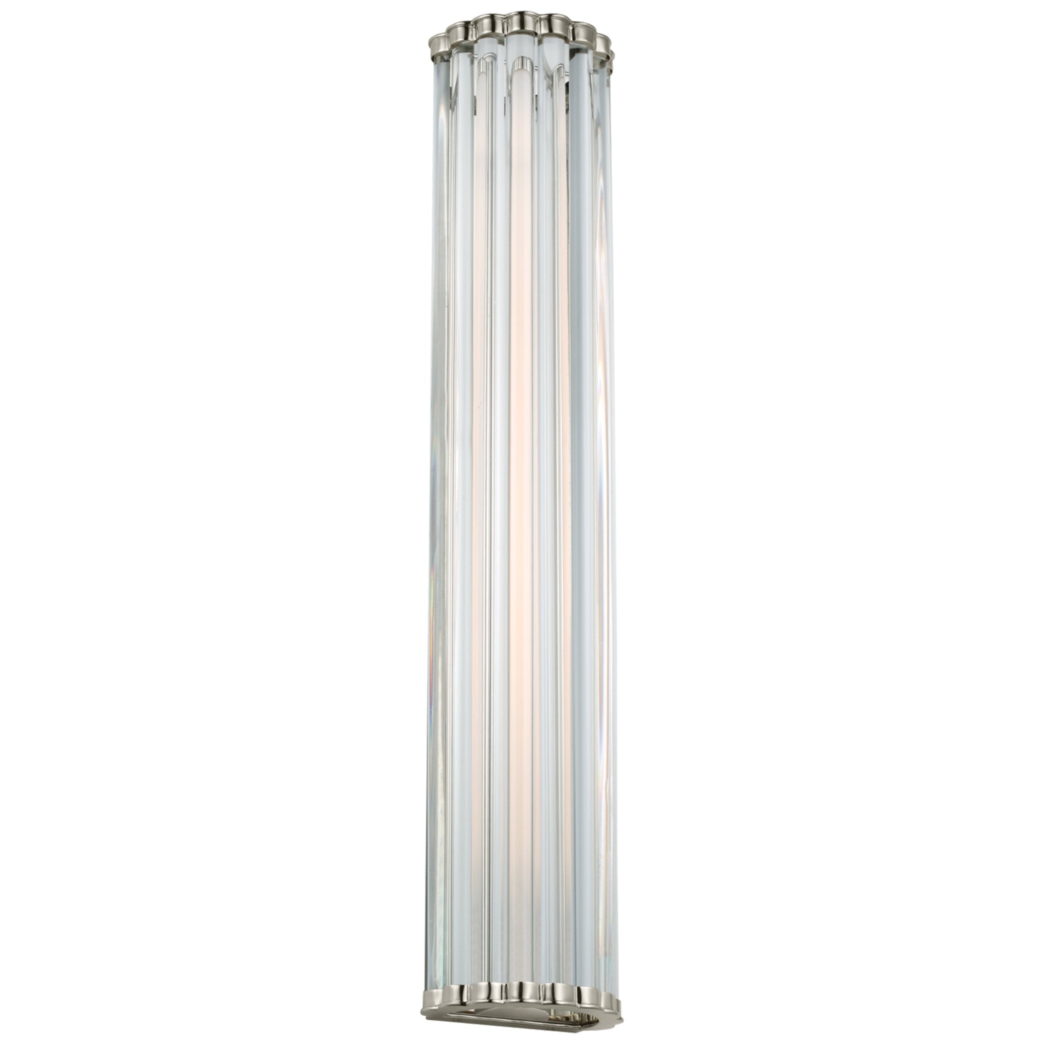 Chapman & Myers Kean 28" Sconce in Polished Nickel with Clear Glass Rods Wall Light W5.75" x H28"