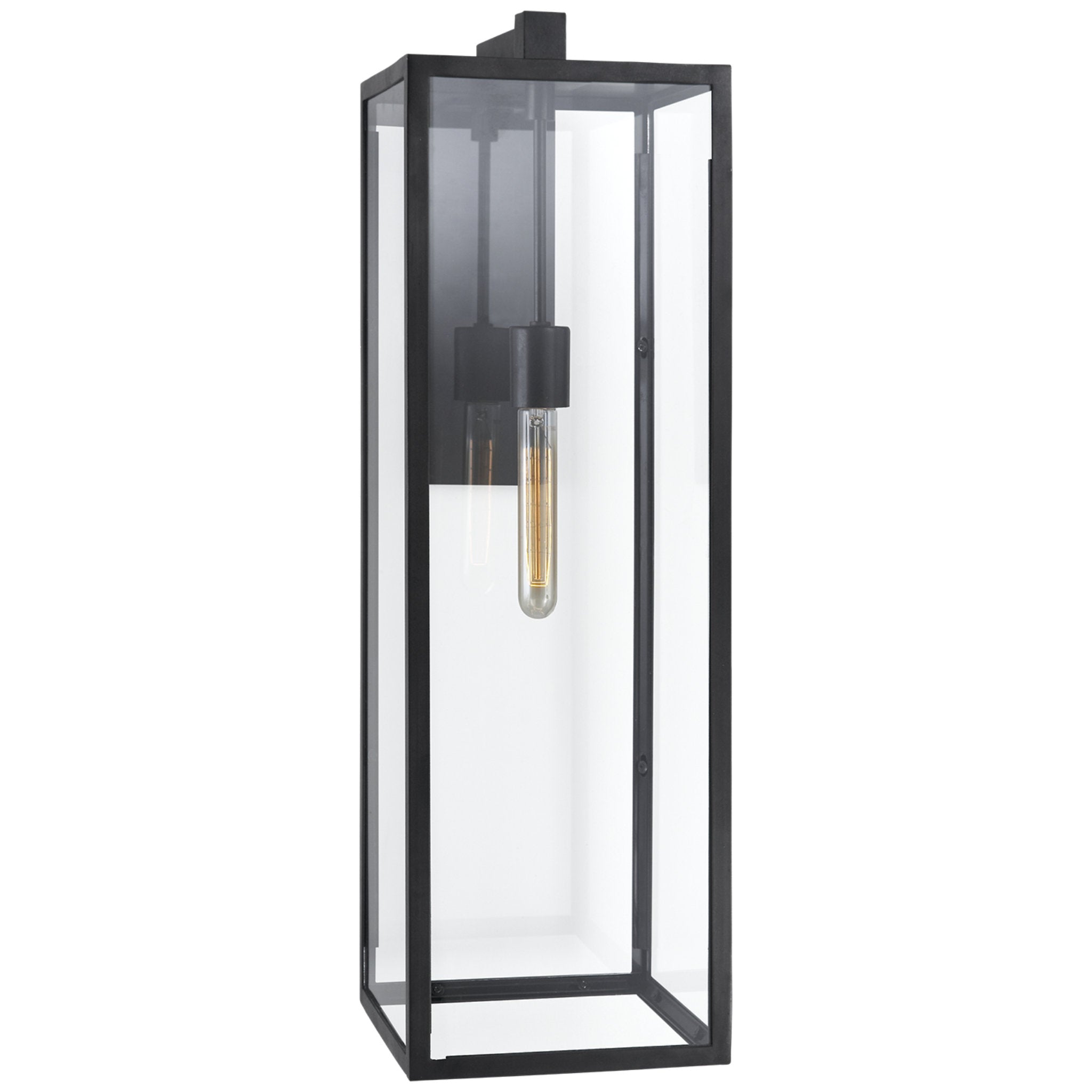 Chapman & Myers Fresno Long Wall Sconce in Aged Iron with Clear Glass Outdoor Lighting W9" x H29.75"