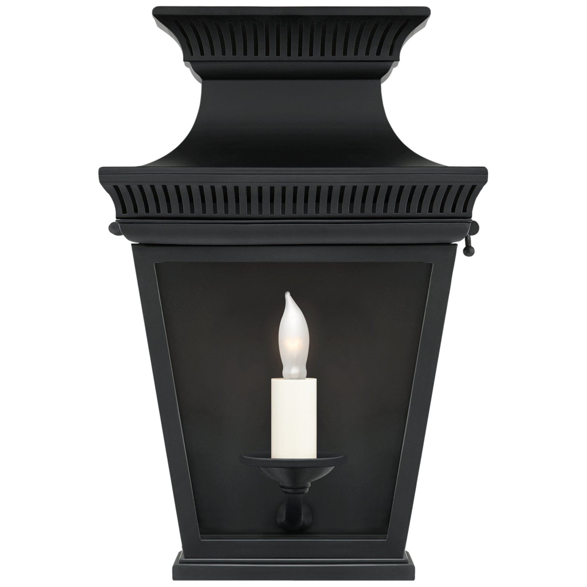 Chapman & Myers Elsinore Small 3/4 Wall Lantern in Black with Clear Glass Outdoor Lighting W8.5" x H12"