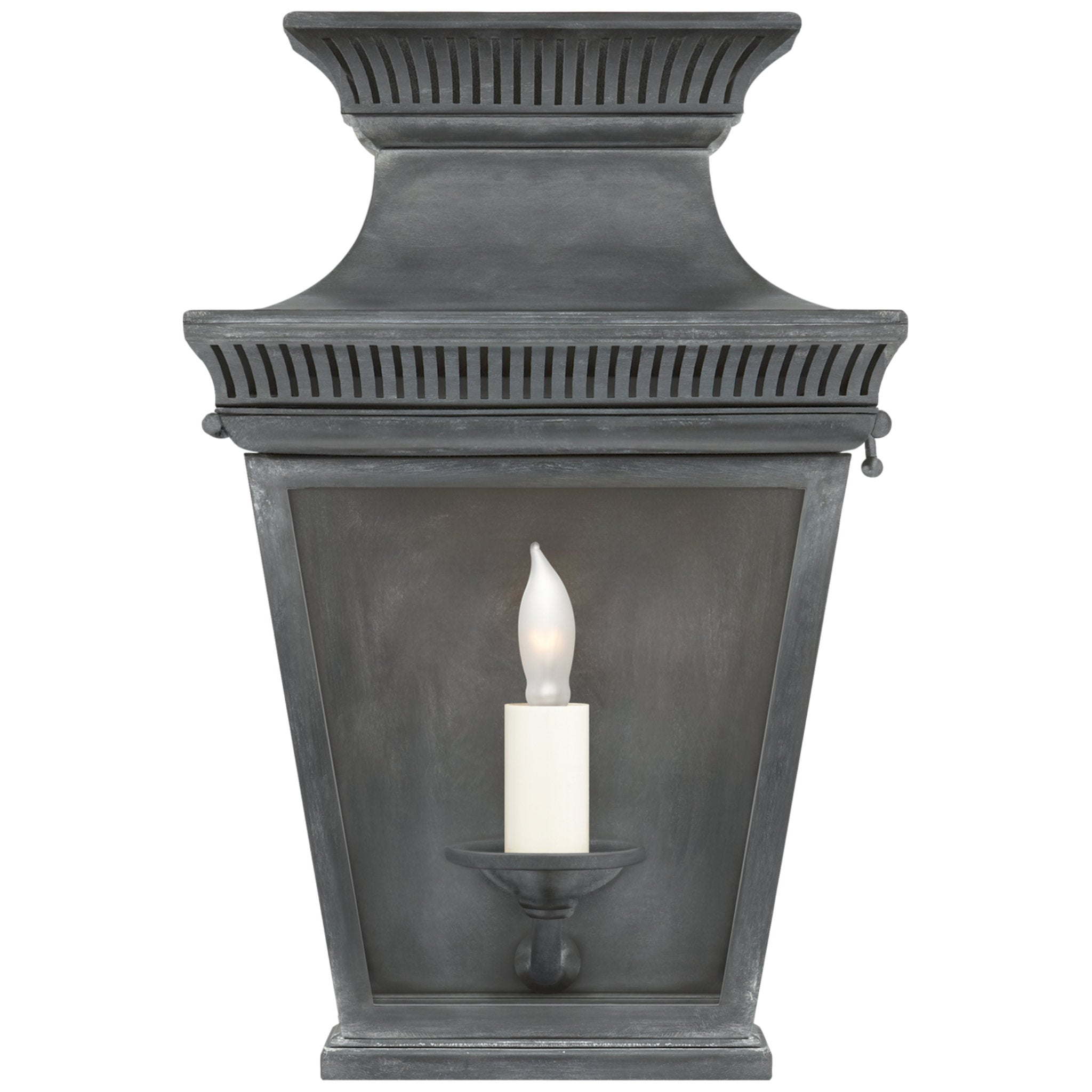Chapman & Myers Elsinore Small 3/4 Wall Lantern in Weathered Zinc with Clear Glass Outdoor Lighting W8.5" x H12"