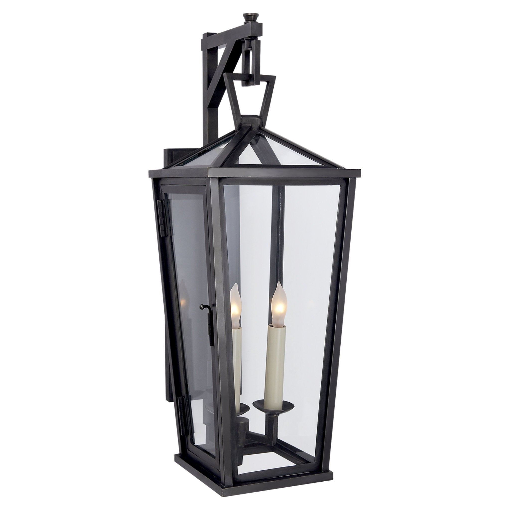 Chapman & Myers Darlana Small Tall Bracketed Wall Lantern in Bronze Outdoor Lighting W7.5" x H21.25"