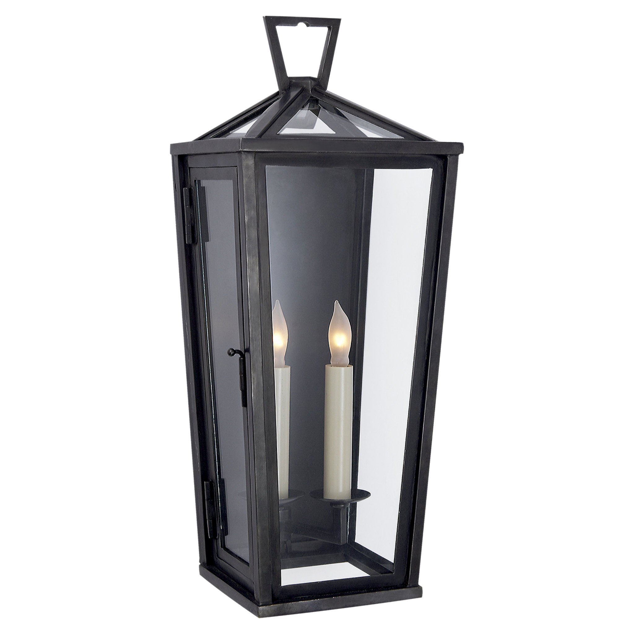 Chapman & Myers Darlana Small Tall 3/4 Wall Lantern in Bronze Outdoor Lighting W7.5" x H18.5"