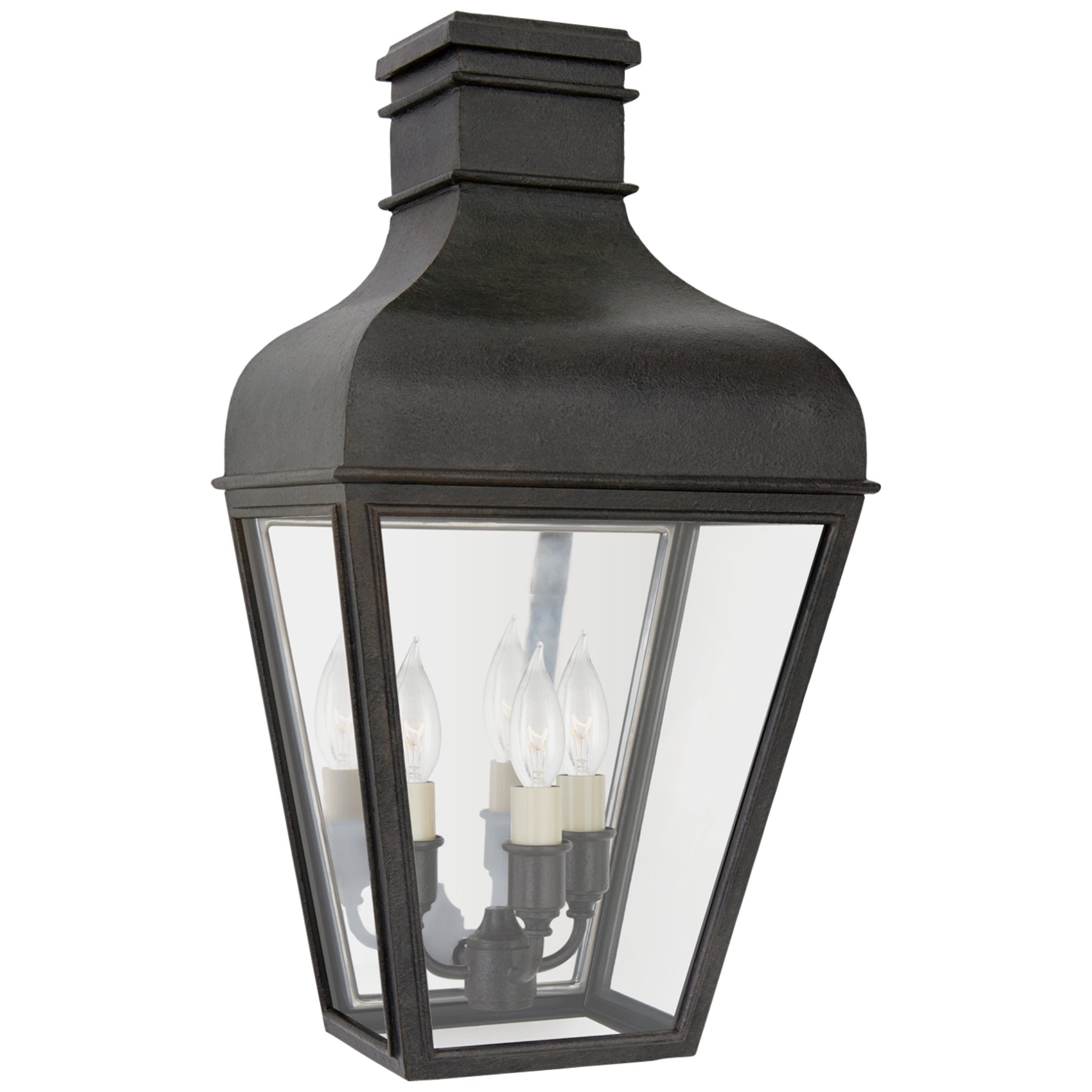 Chapman & Myers Fremont Small 3/4 Wall Lantern in French Rust with Clear Glass Outdoor Lighting W9.75" x H17.5"