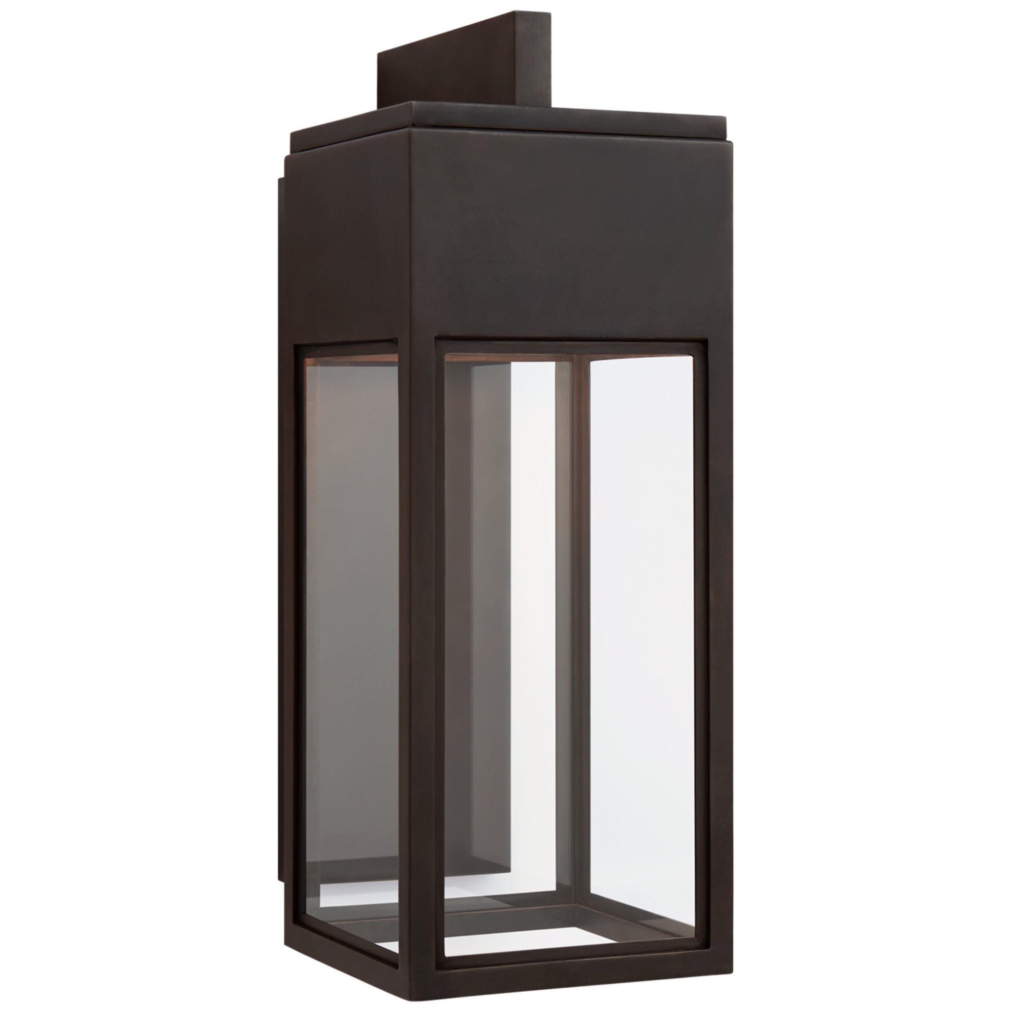 Chapman & Myers Irvine Medium Bracketed Wall Lantern in Bronze with Clear Glass Outdoor Lighting W6.75" x H18"