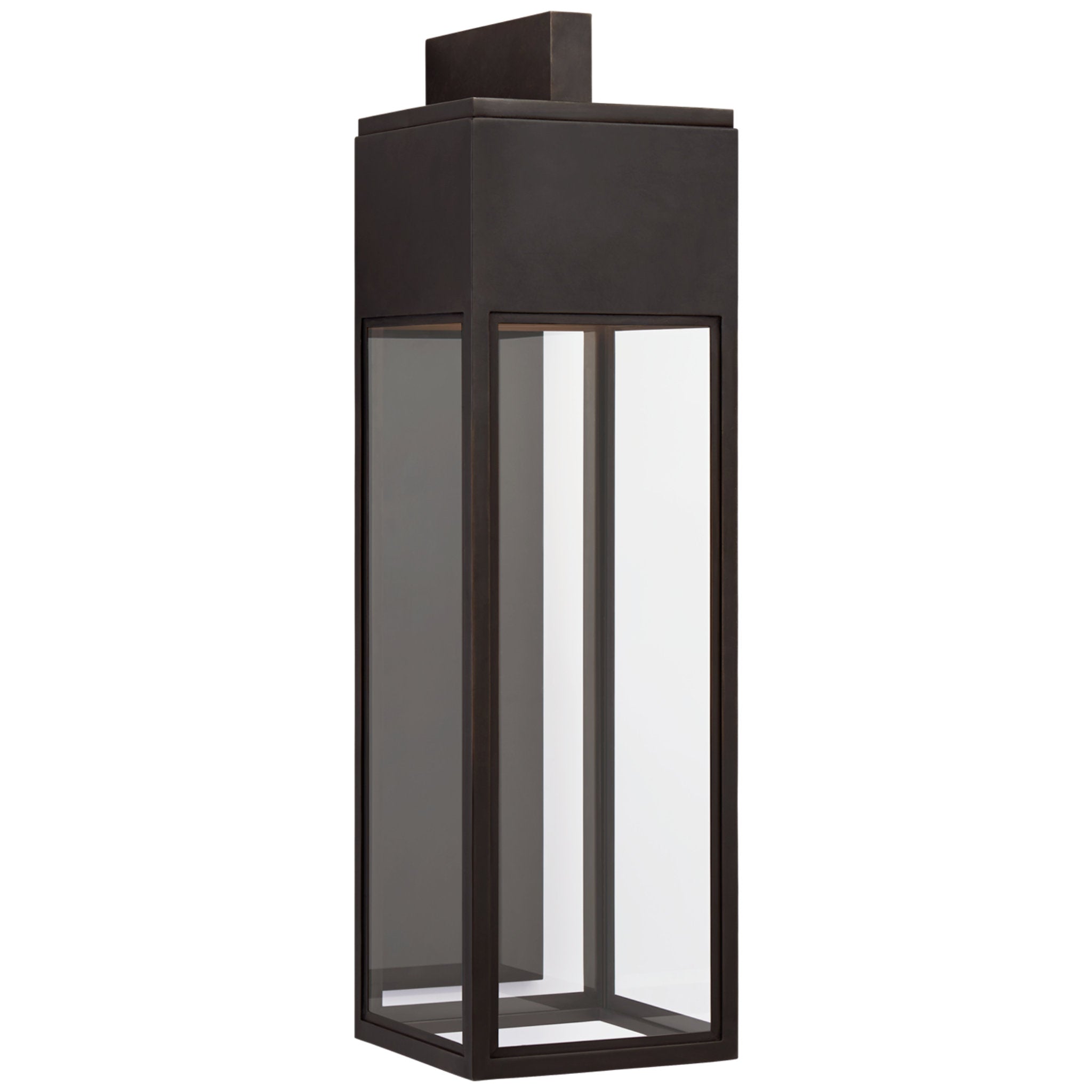 Chapman & Myers Irvine Grande Bracketed Wall Lantern in Bronze with Clear Glass Outdoor Lighting W9.75" x H35"