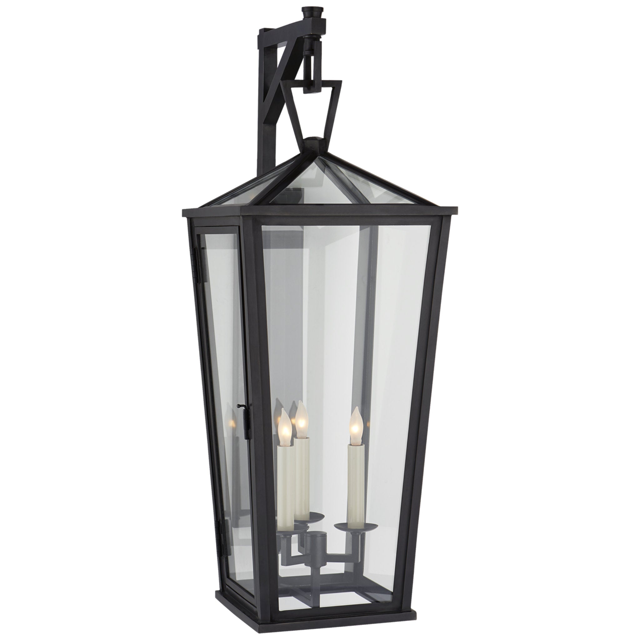 Chapman & Myers Darlana Large Tall Bracketed Wall Lantern in Bronze with Clear Glass Outdoor Lighting W11.5" x H31.5"