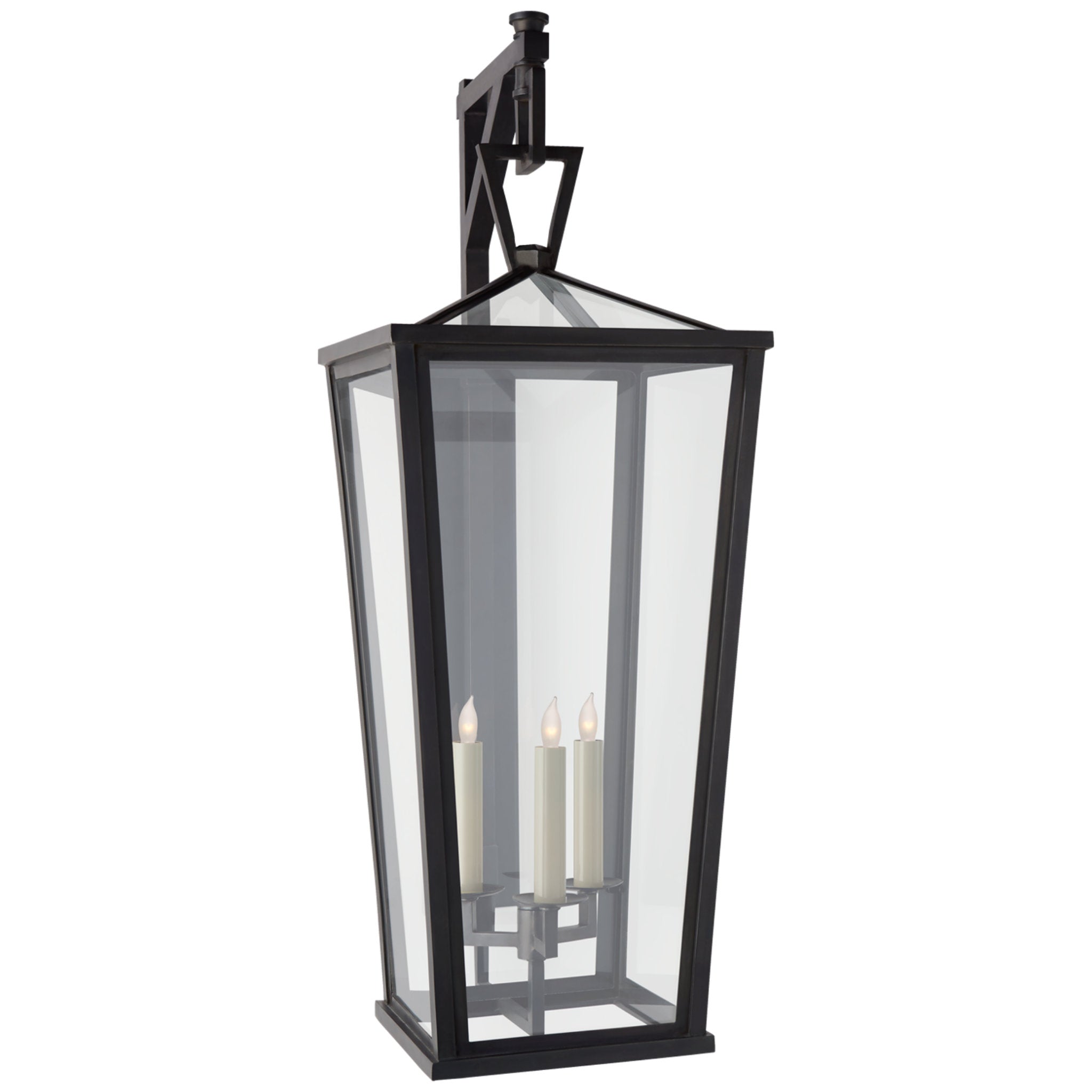 Chapman & Myers Darlana Grande Tall Bracketed Wall Lantern in Bronze with Clear Glass Outdoor Lighting W13.5" x H38.25"
