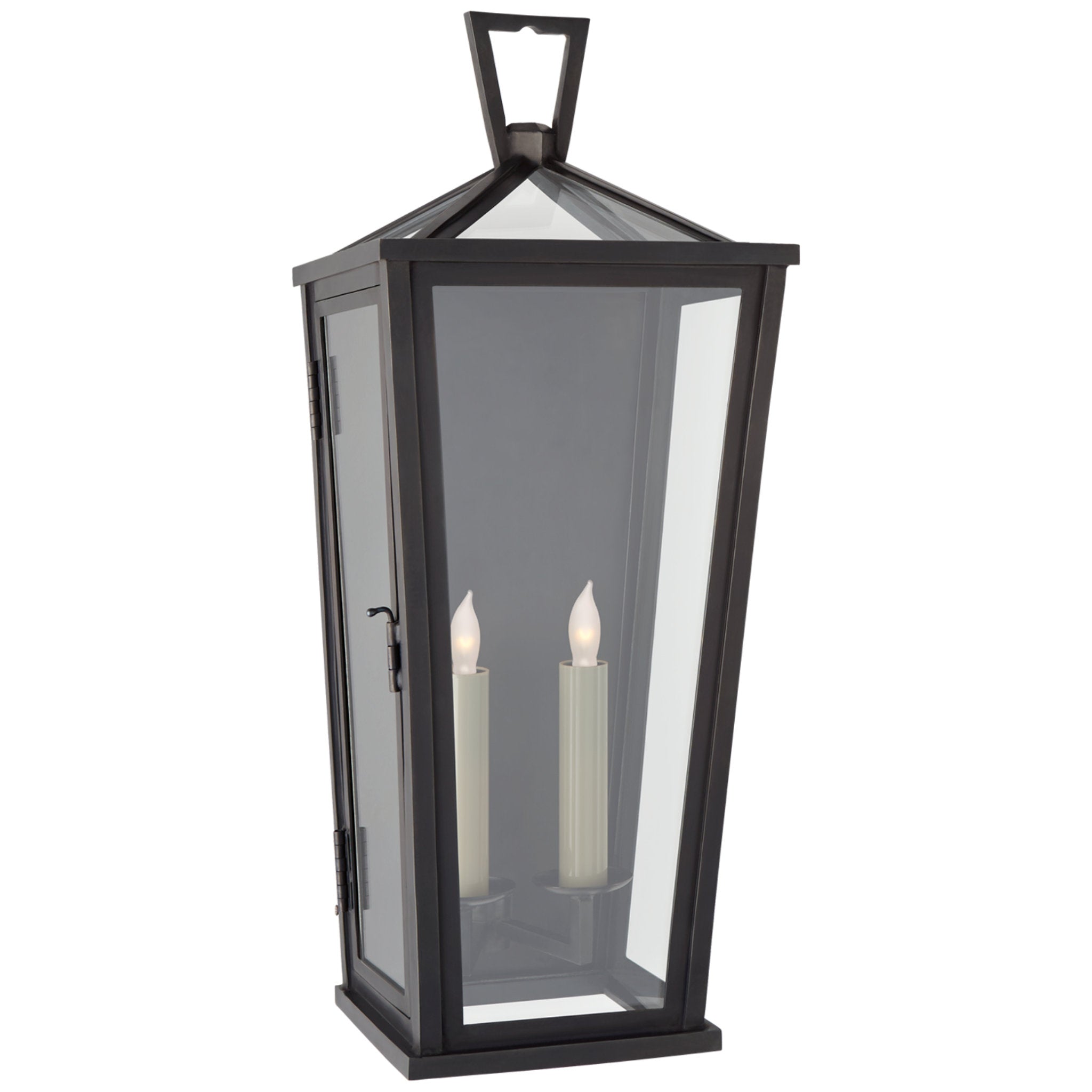 Chapman & Myers Darlana Medium Tall 3/4 Wall Lantern in Bronze with Clear Glass Outdoor Lighting W9.75" x H23.5"