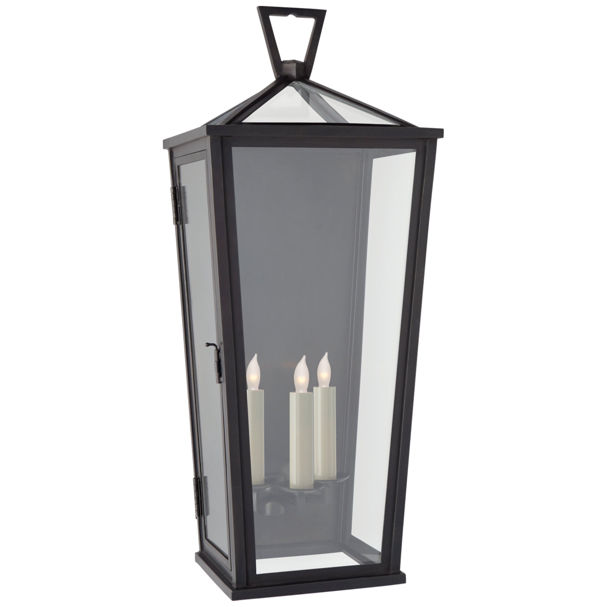 Chapman & Myers Darlana Large Tall 3/4 Wall Lantern in Bronze with Clear Glass Outdoor Lighting W11.5" x H27.75"