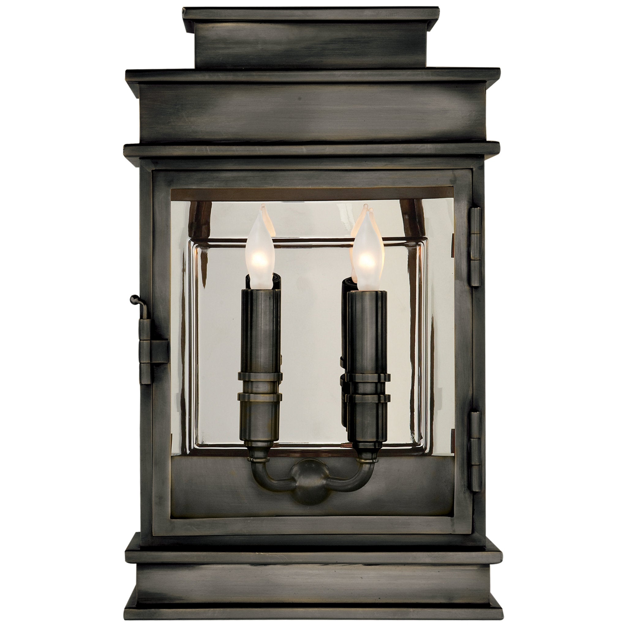 Chapman & Myers Linear Lantern Short in Bronze Outdoor Lighting W9" x H15"