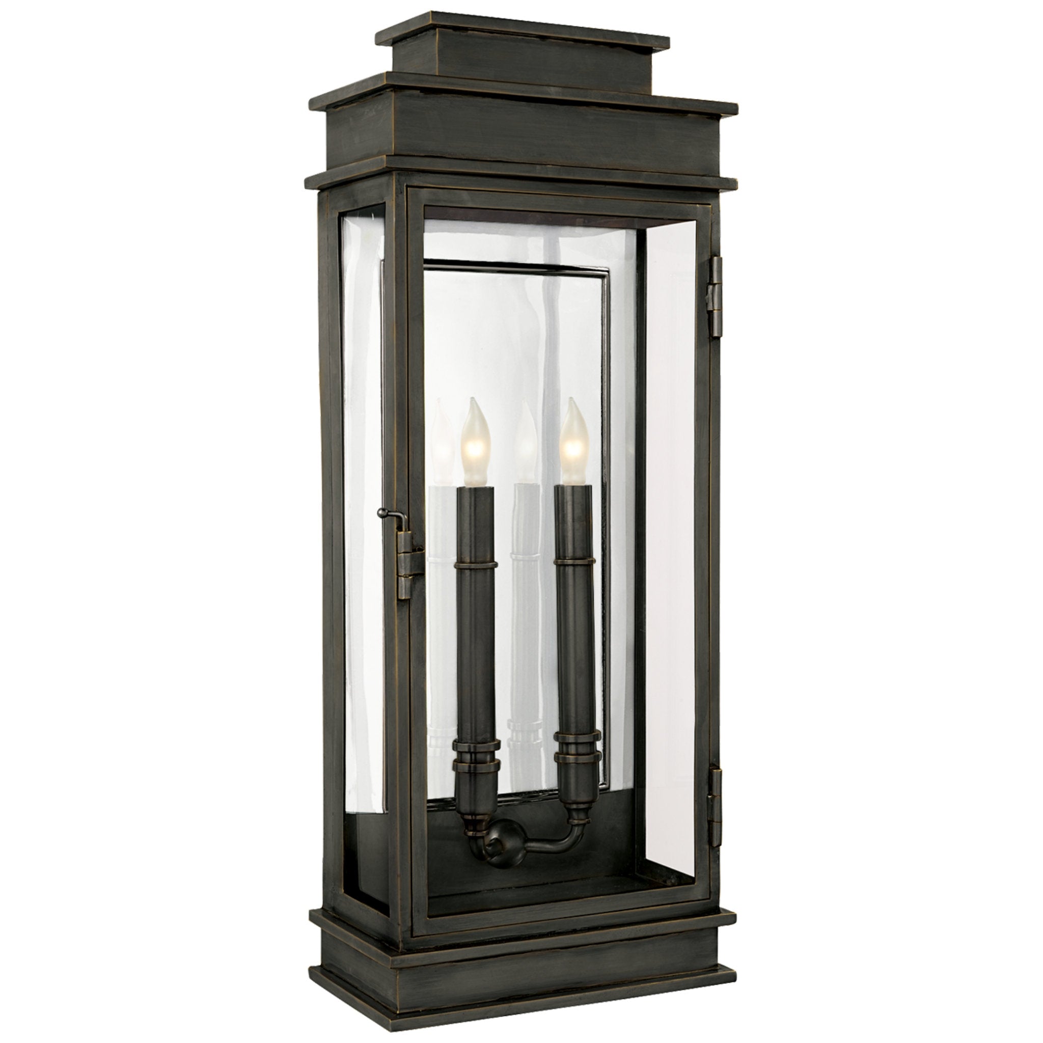 Chapman & Myers Linear Lantern Tall in Bronze Outdoor Lighting W9" x H22.5"