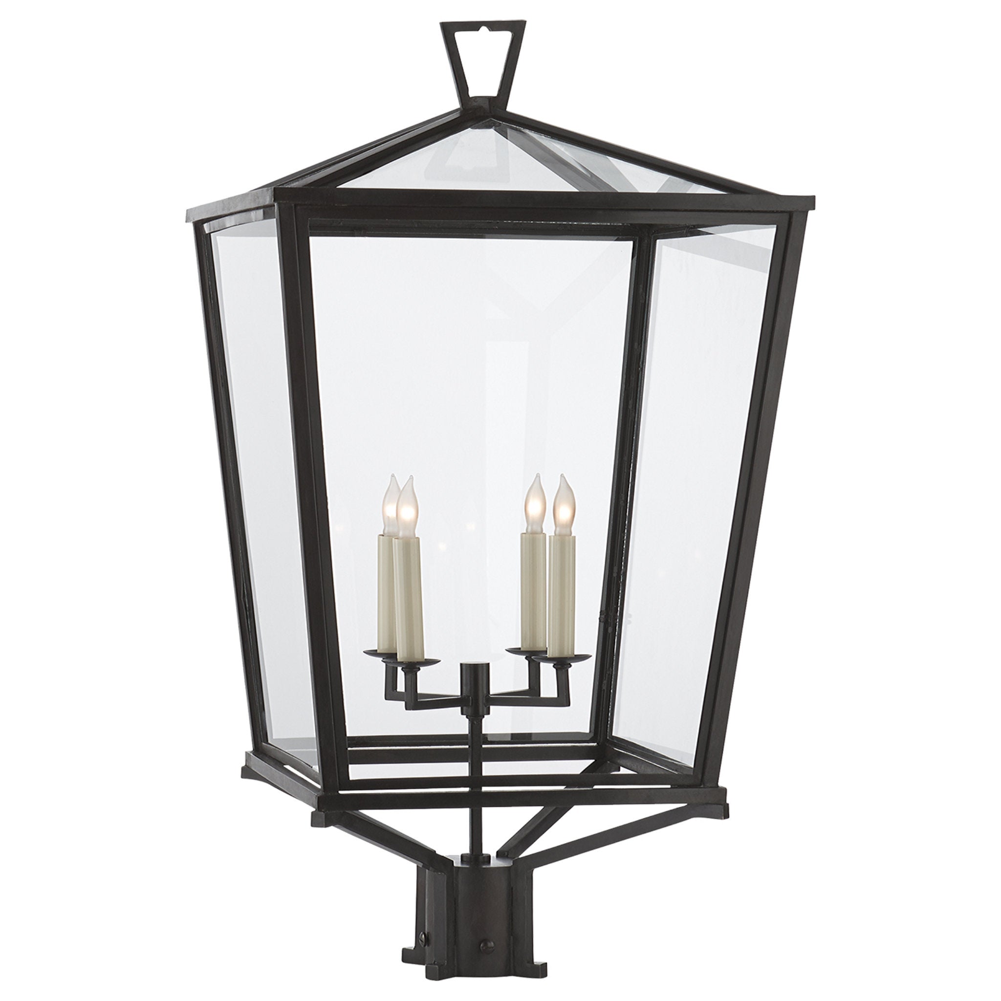 Chapman & Myers Darlana Post Light in Bronze Outdoor Lighting W17" x H30.75"