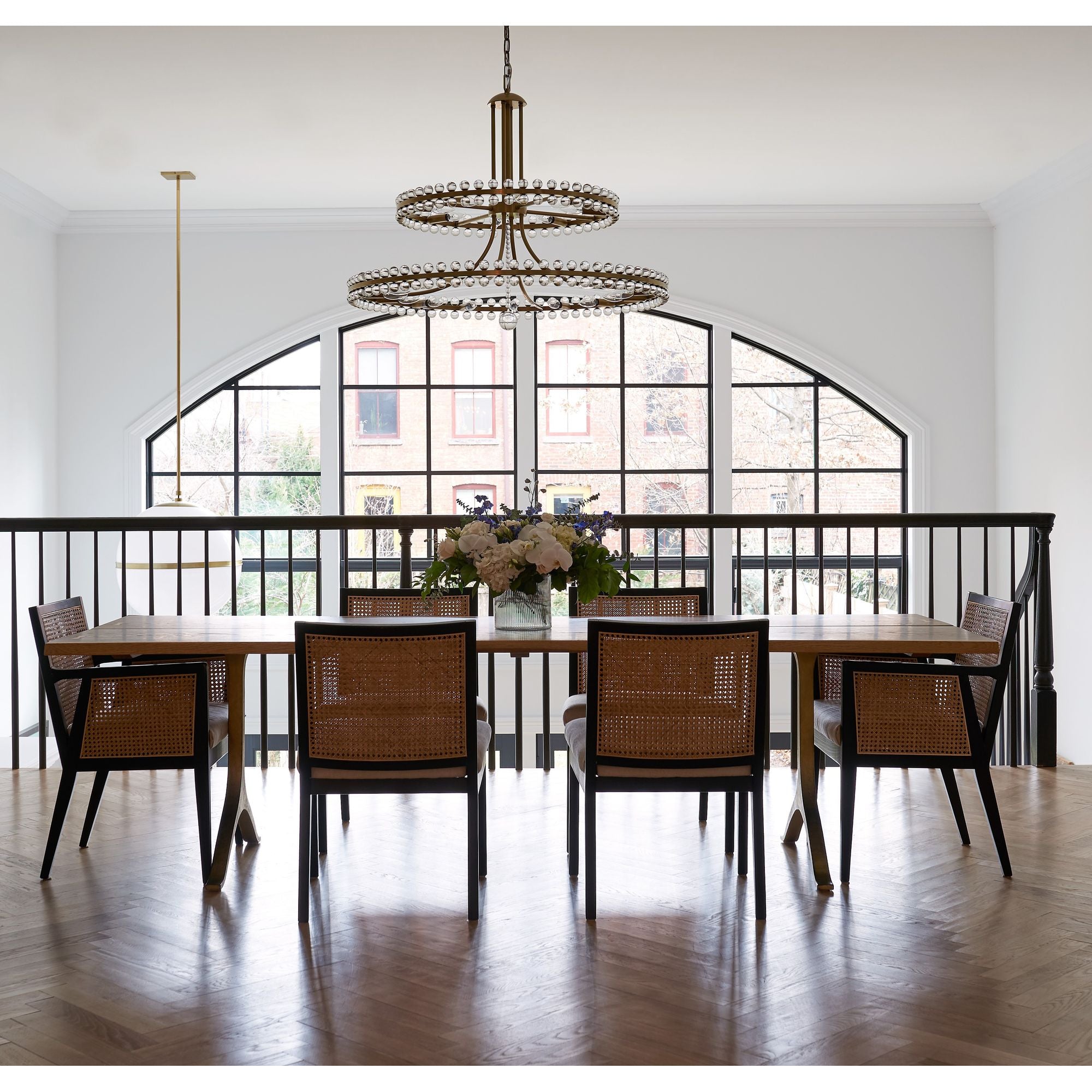 Clover 24 Light Aged Brass Two-tier Chandelier Glass Ball 39.25"W x 32.5"H x 39.25"D