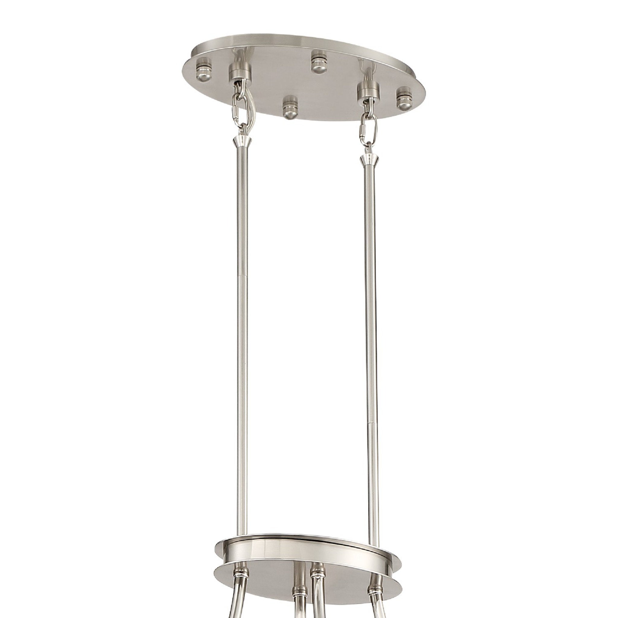 Clover 45'' Brushed Nickel Oval Chandelier Silver 45"W x 12"H x 22"D
