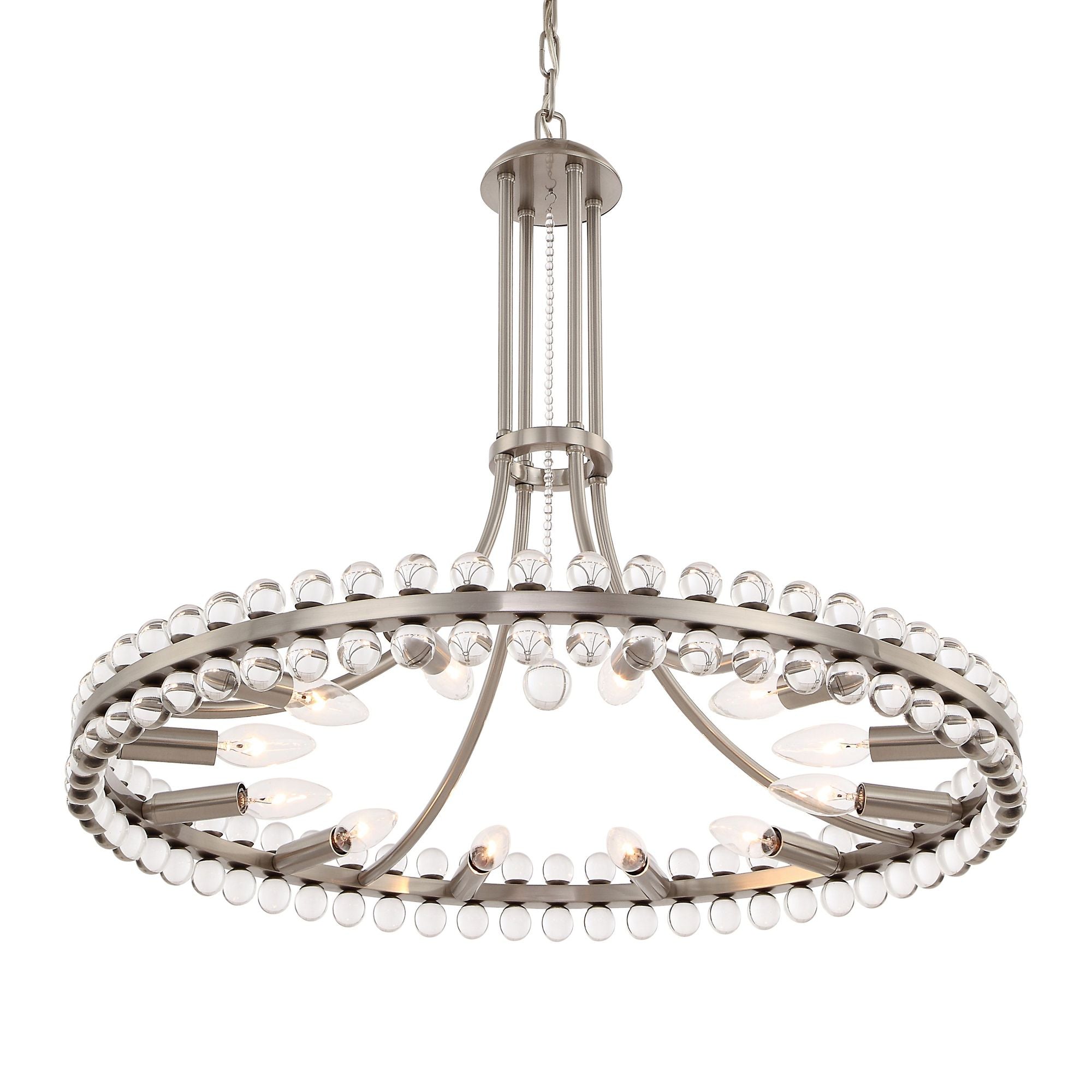 Clover 12 Light Brushed Nickel Chandelier