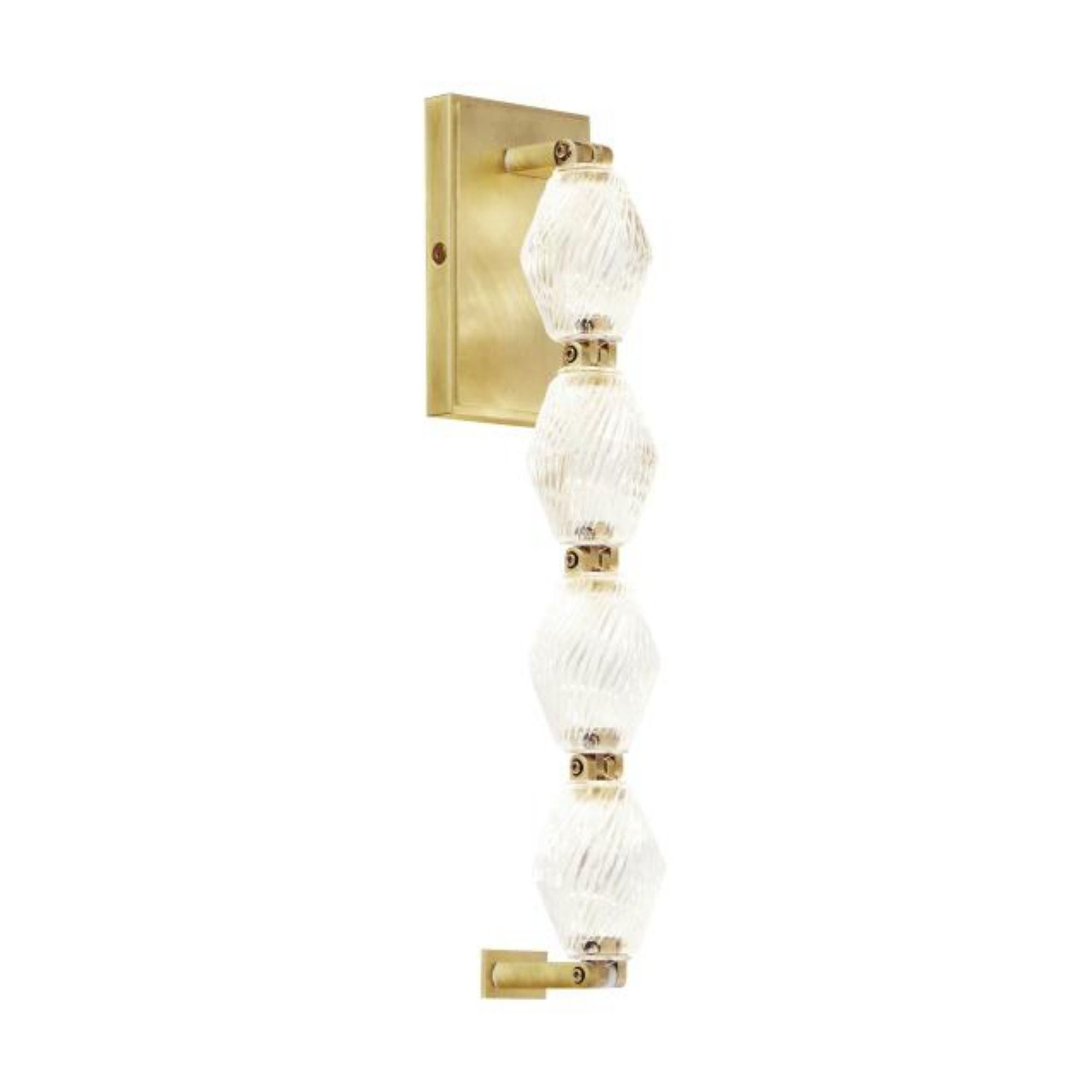 Collier 15 Wall Sconce Wall Collection 1-Light LED 2700K Natural Brass by Sean Lavin