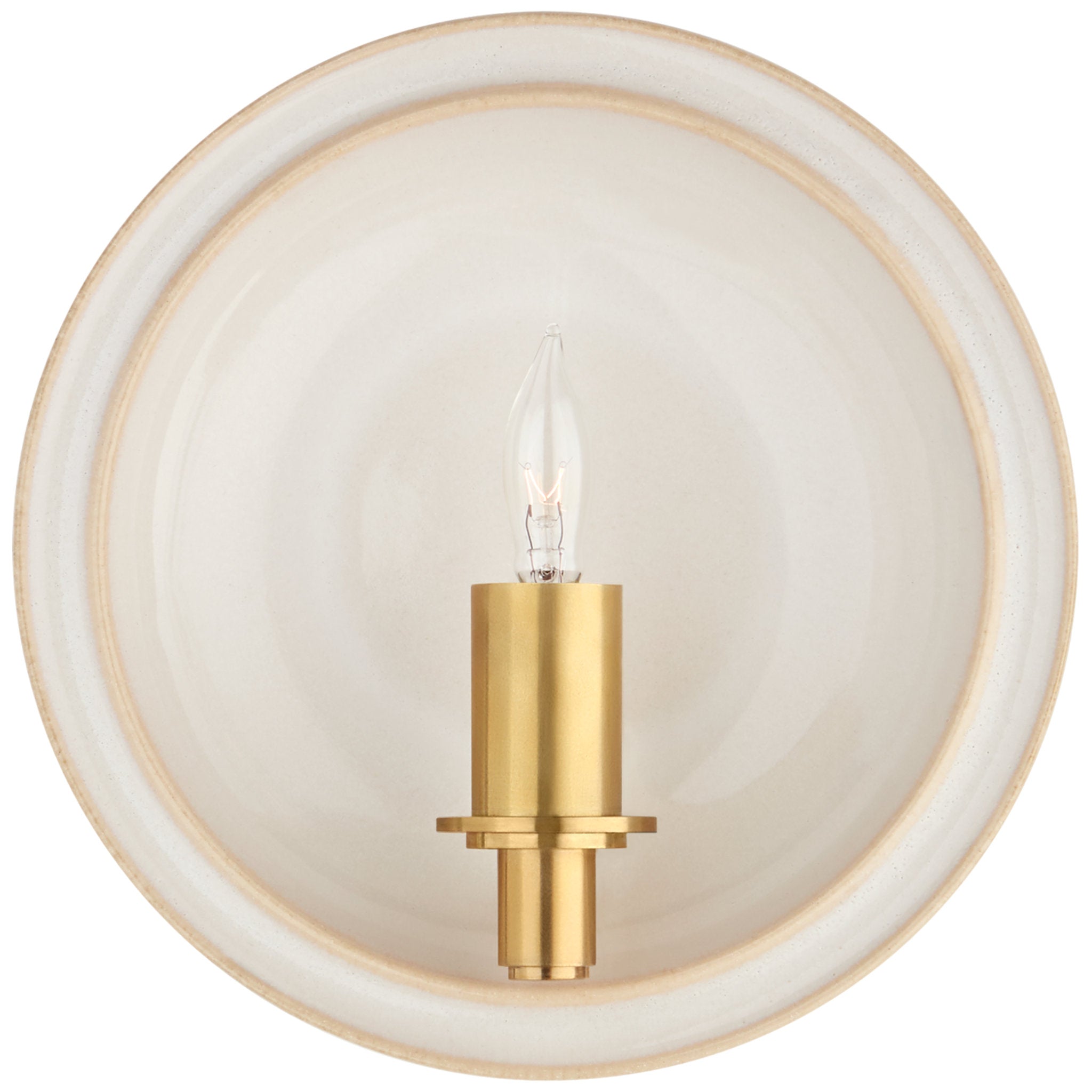Christopher Spitzmiller Leeds Small Round Sconce in Ivory Wall Light W8.25" x H8.25"