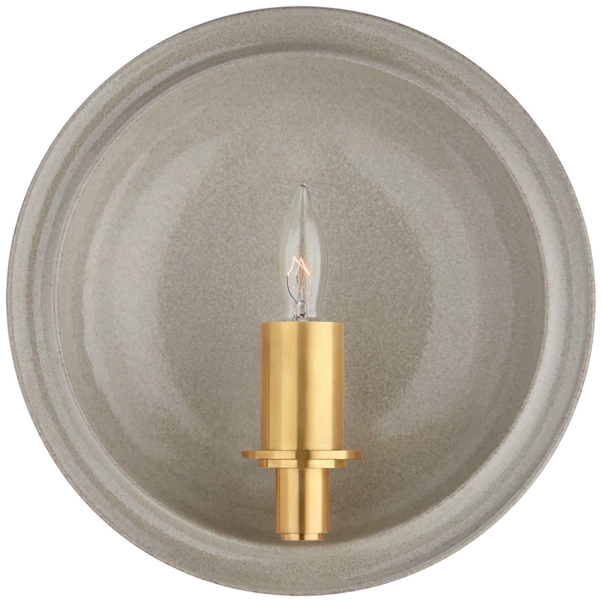 Christopher Spitzmiller Leeds Small Round Sconce in Shellish Gray Wall Light W8.25" x H8.25"