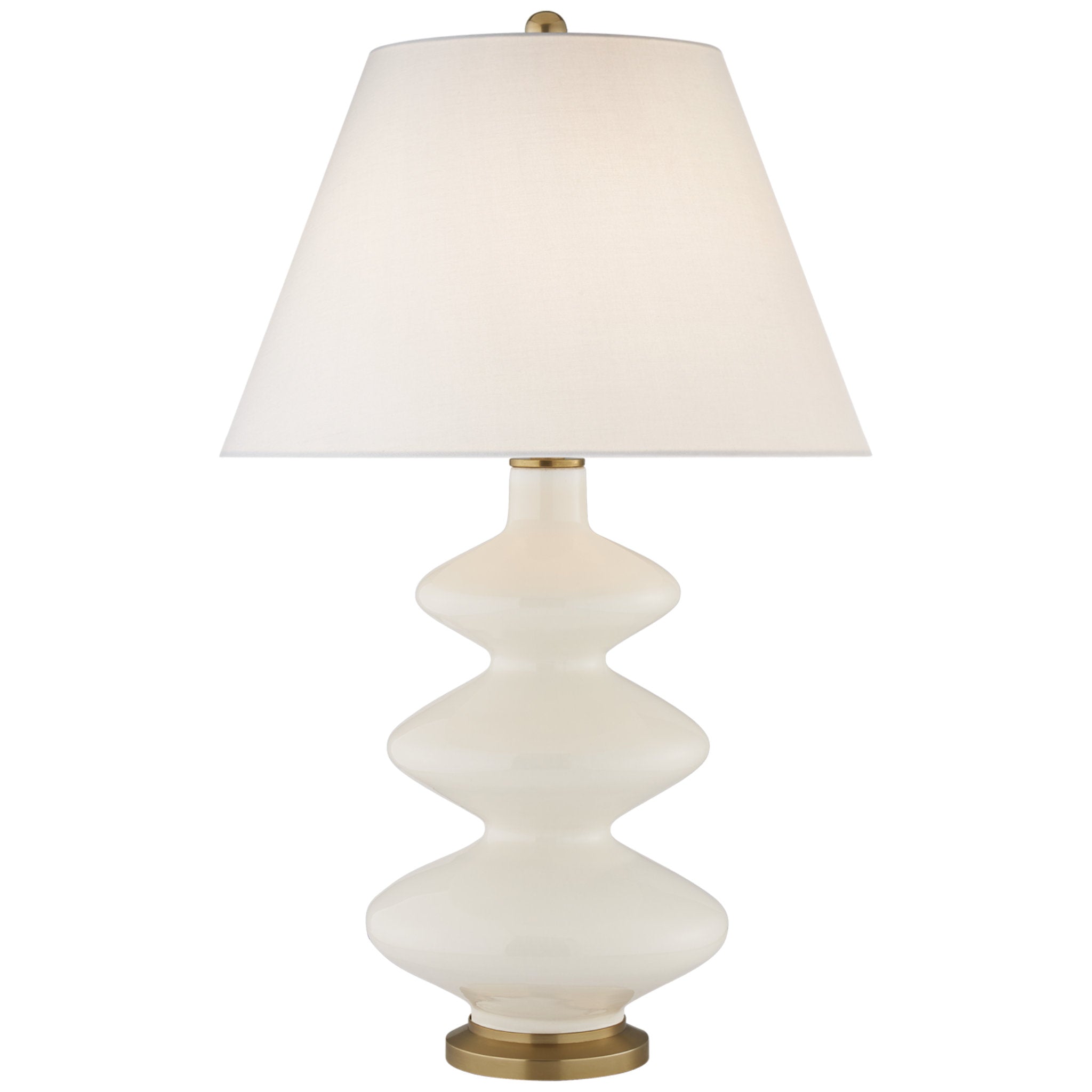Christopher Spitzmiller Smith Medium Table Lamp in Ivory with Linen Shade W18.5" x H29.25"