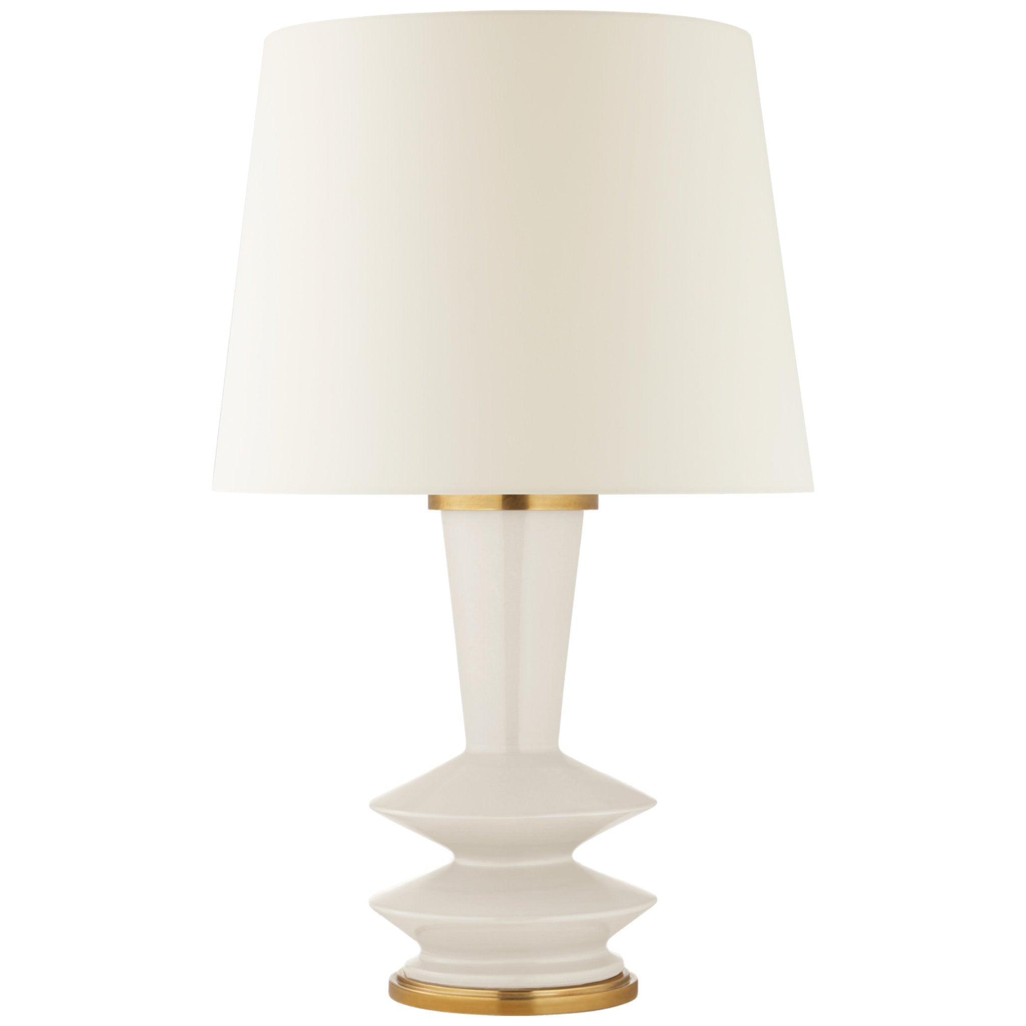 Christopher Spitzmiller Whittaker Medium Table Lamp in Ivory with Linen Shade W16" x H30"