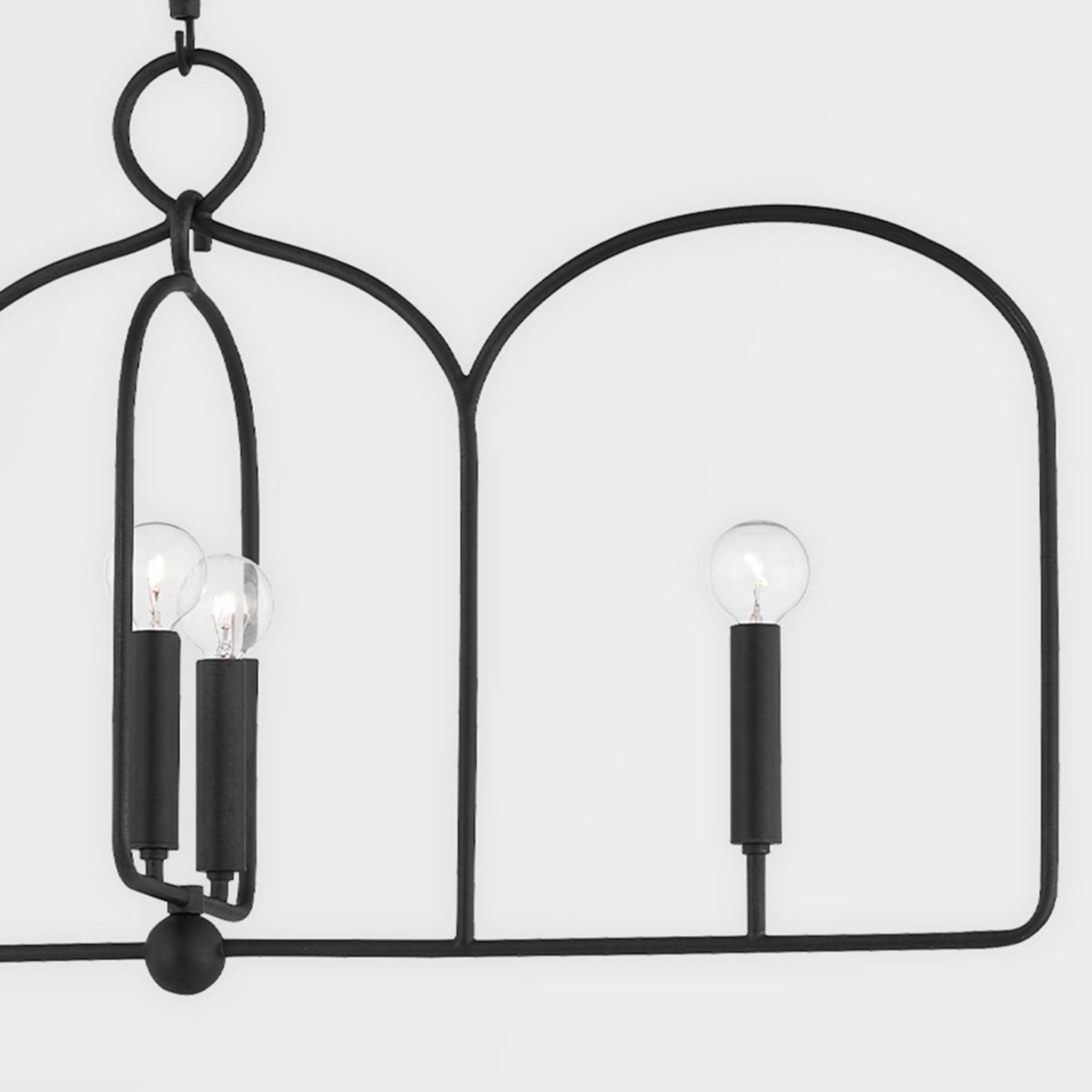 Mallory 6-Light Linear in Aged Iron 45.25L x 10W x 14.5H