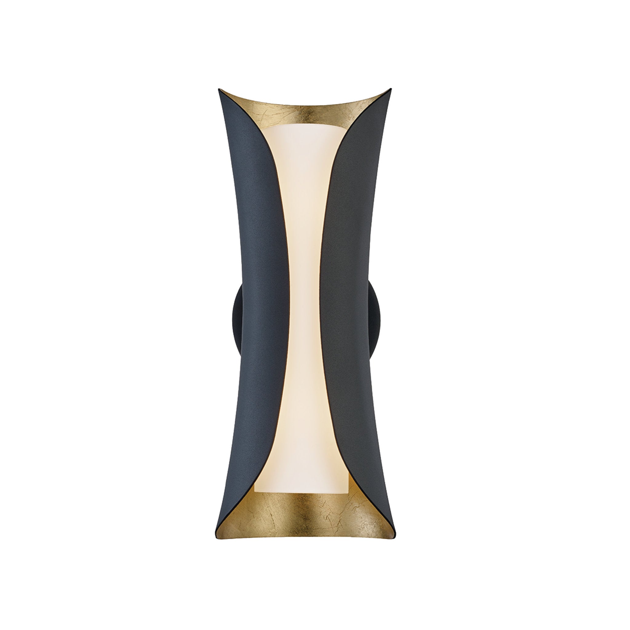 Josie 2-Light Wall Sconce in Gold Leaf/Black 25.25L x 5W x 13.5H