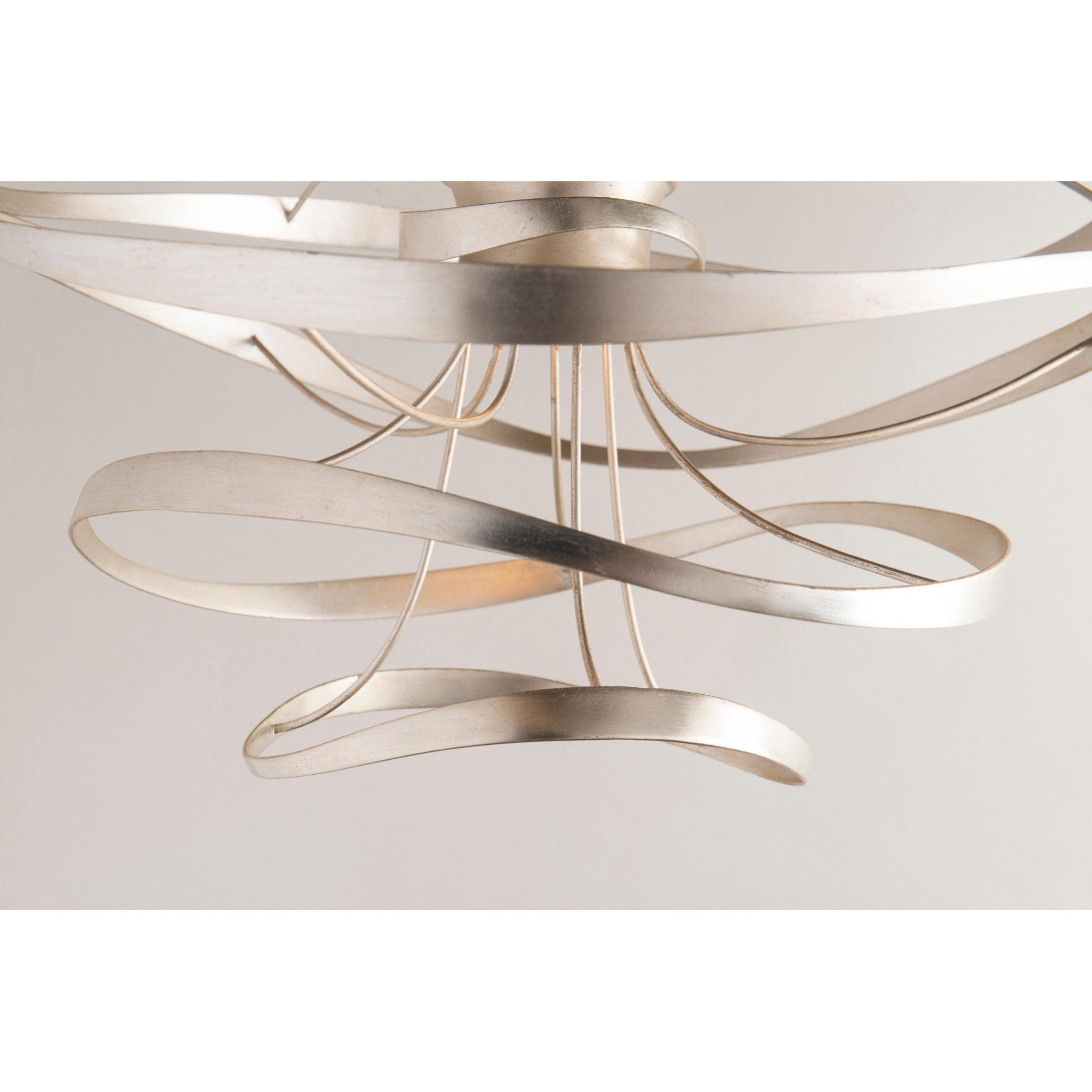 Calligraphy 2-Light Chandelier in Gold Leaf W Polished Stainless 26L x 26W x 24H