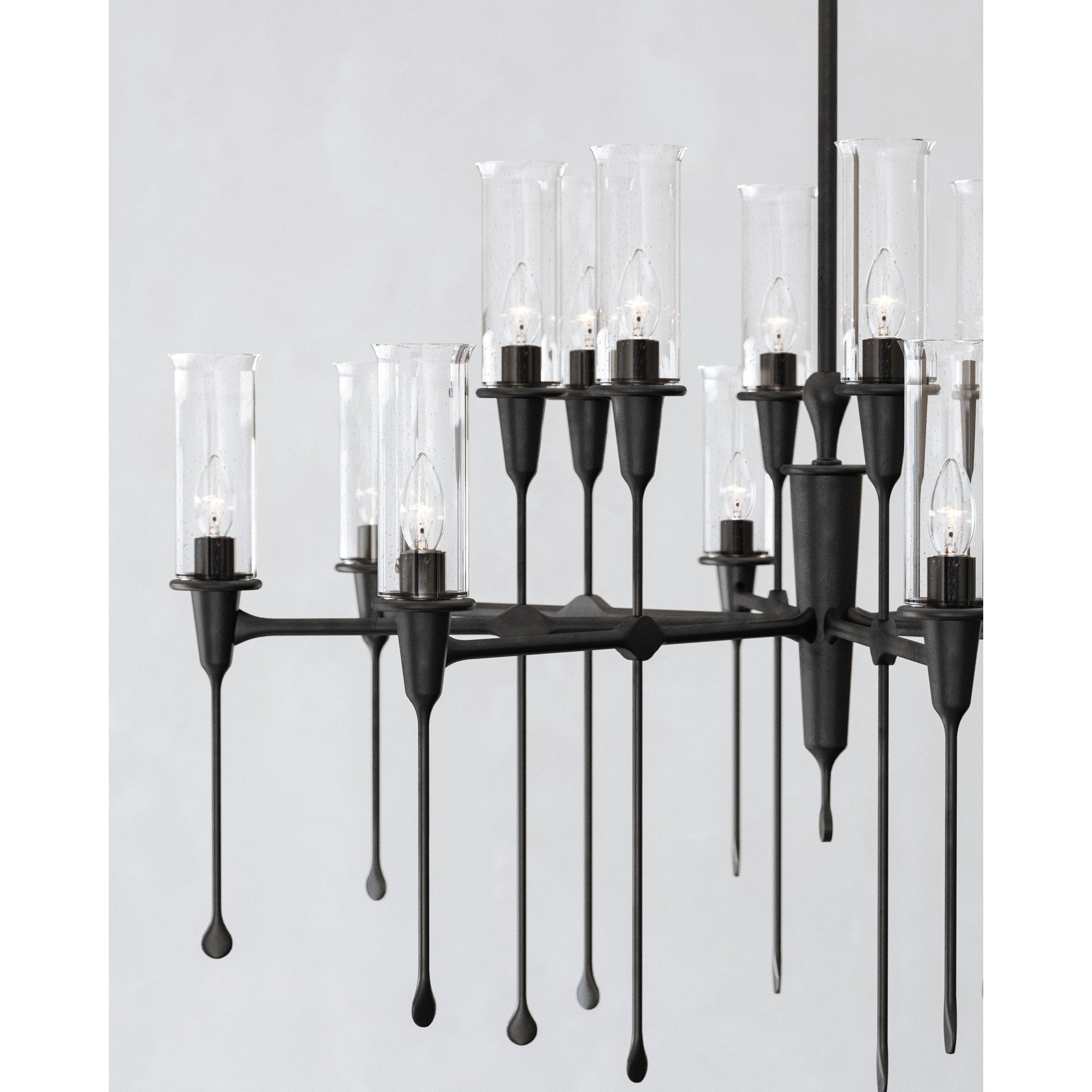Chisel 16-Light Chandelier in Black Iron 41.25W x 28H