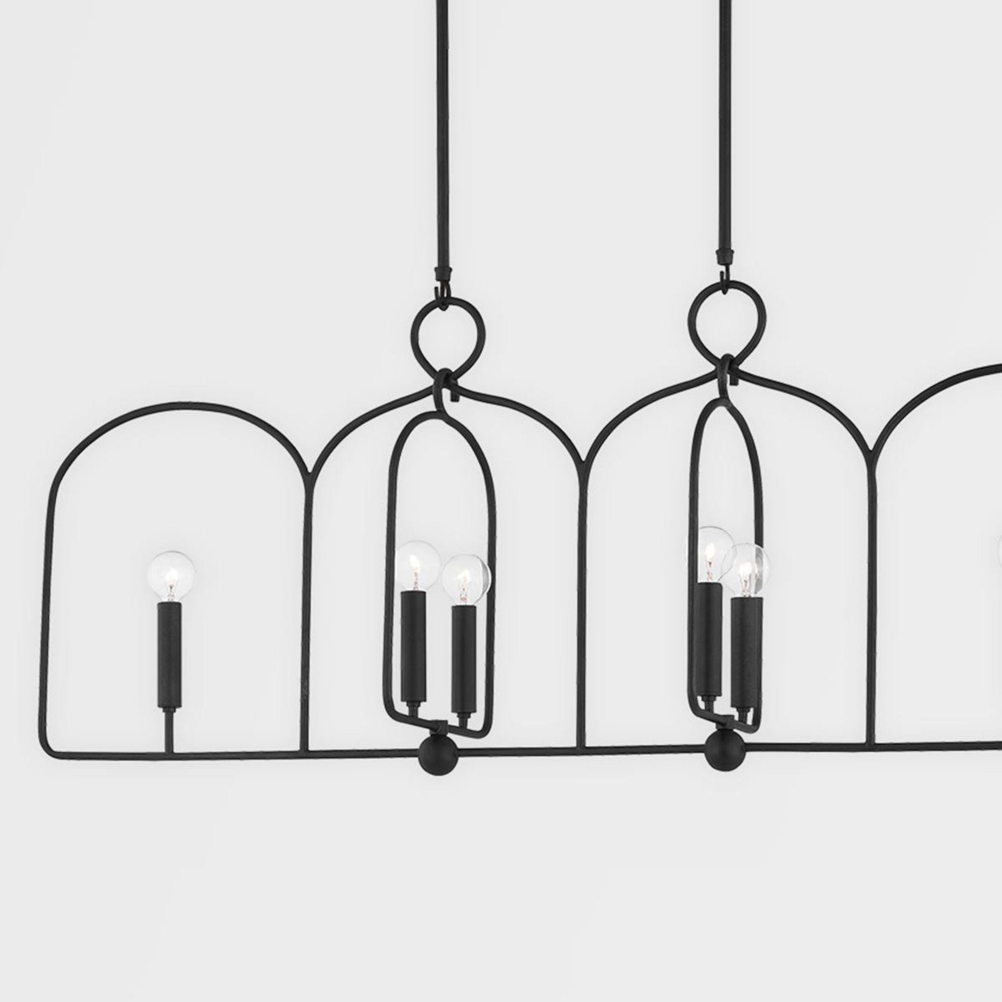 Mallory 6-Light Linear in Aged Iron 45.25L x 10W x 14.5H
