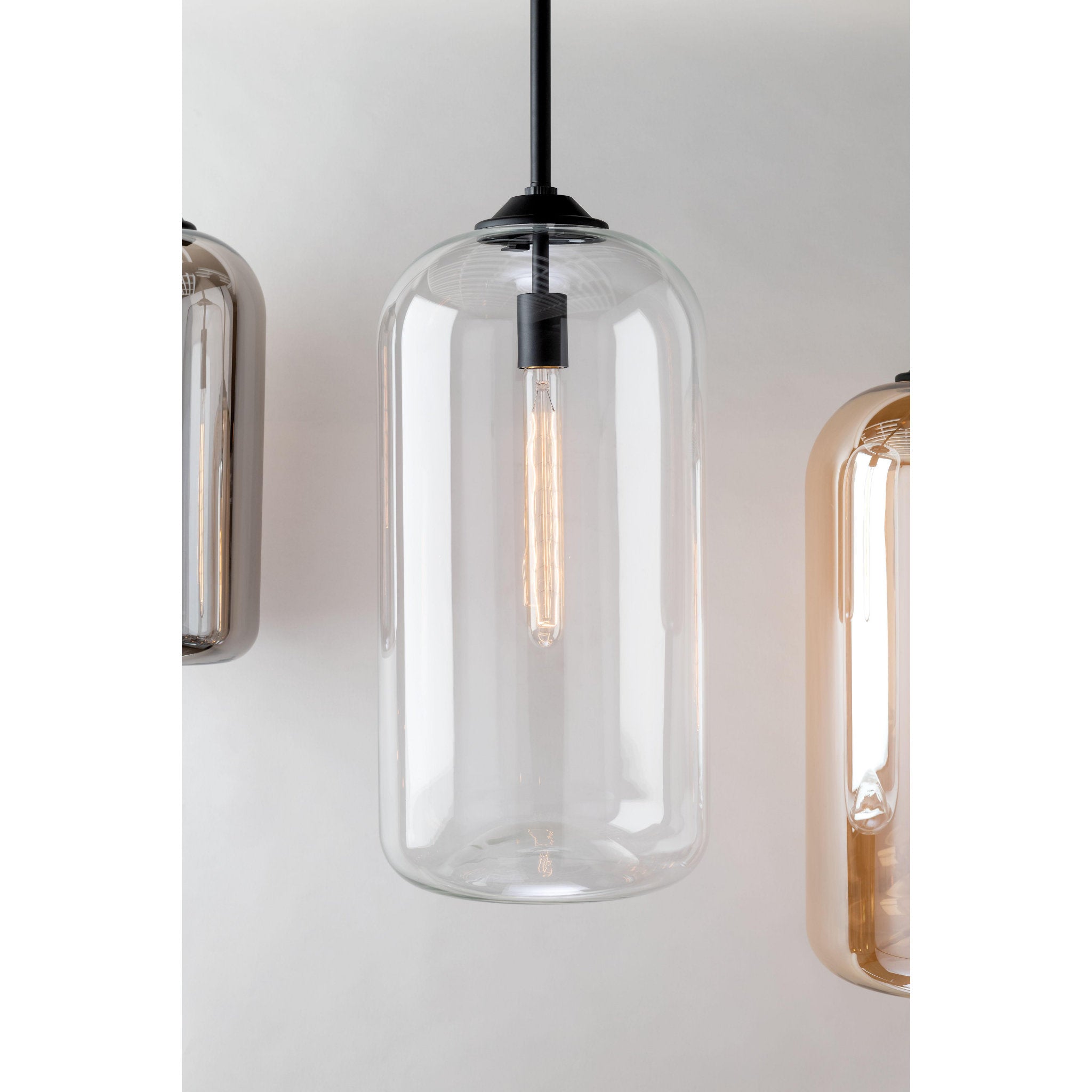 District Pendant 1-Light LED in Soft Black 8L x 8W x 15.75H