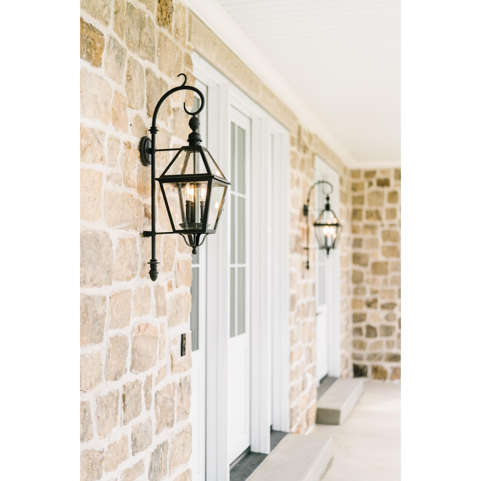 Townsend Wall Sconce 3-Light Outdoor LED in Textured Black 11L x 11W x 39.5H