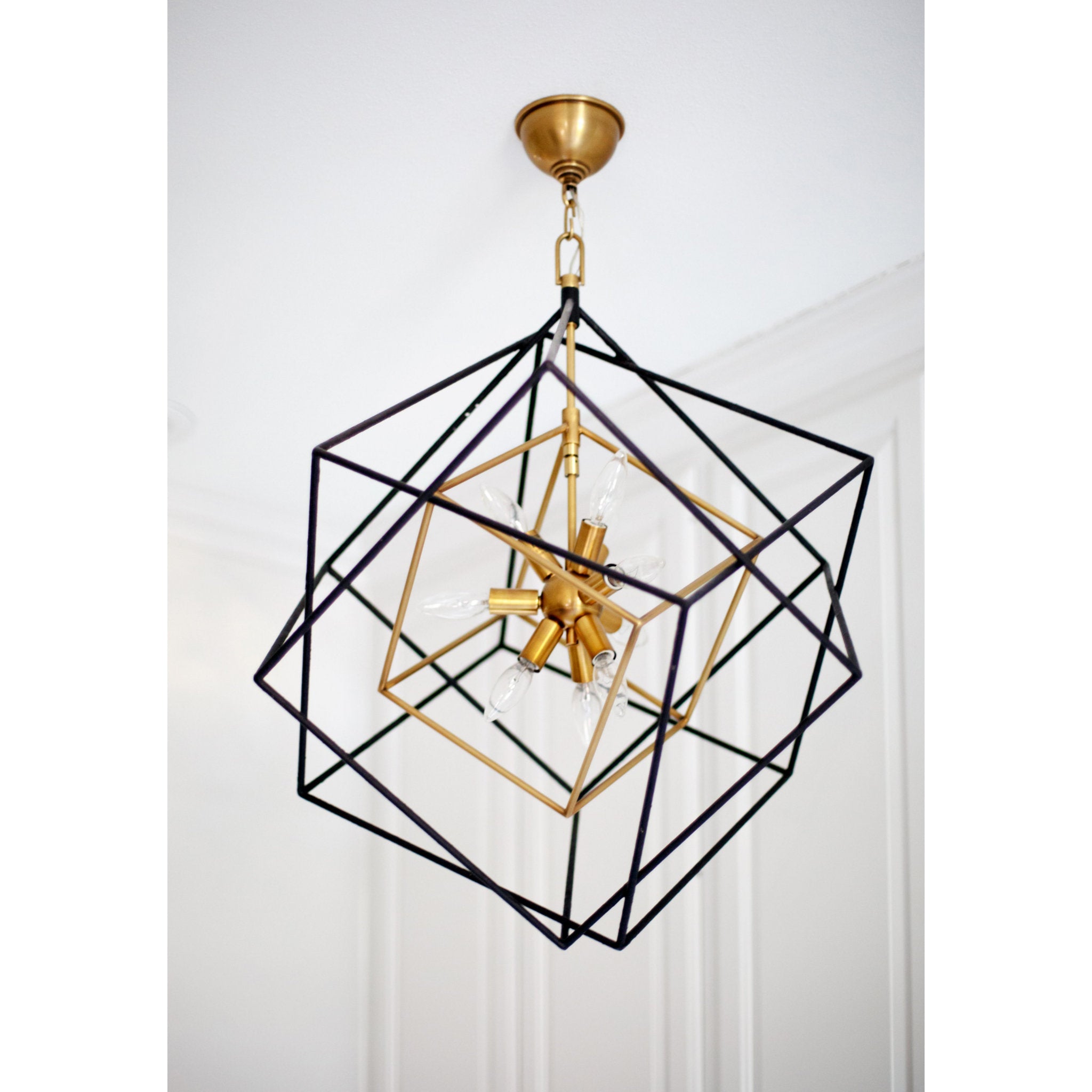 Roundout 9-Light Chandelier in Aged Brass 26L x 26W x 30.5H
