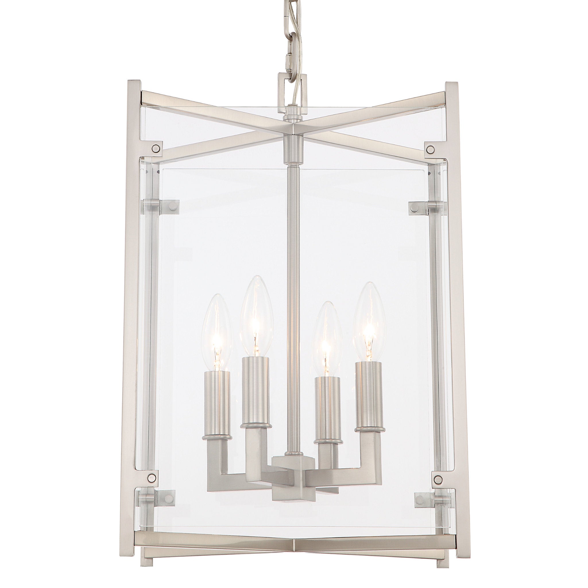 Danbury 12'' Brushed Nickel Pendant Silver 12"W x 18.5"H x 12"D