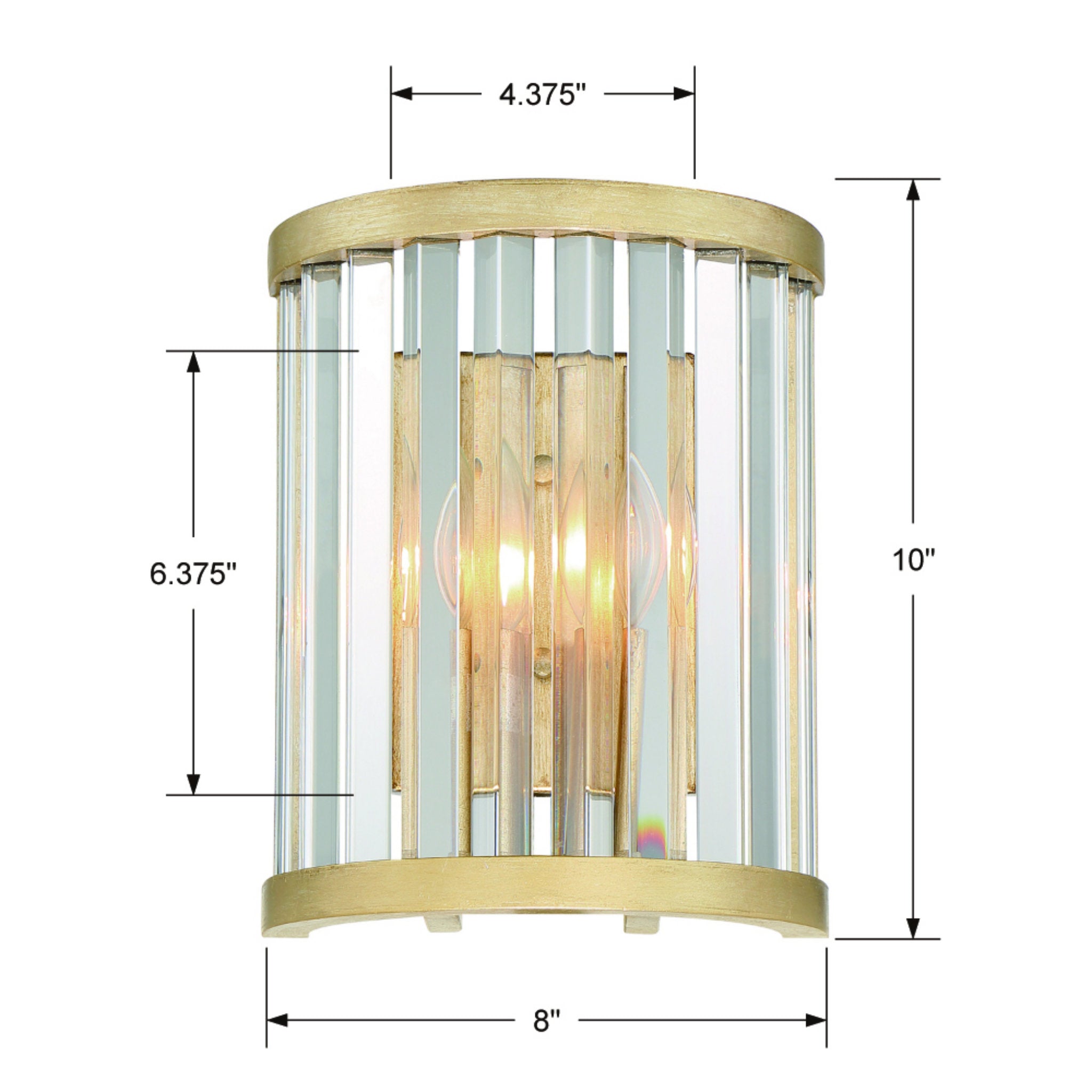Darcy 8'' Distressed Twilight Sconce Gold 8"W x 10"H x 4"D