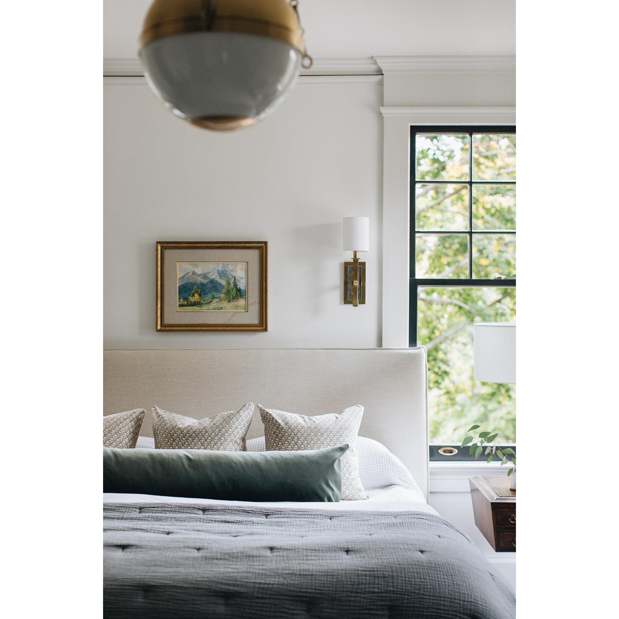 Sphere No.2 3-Light Pendant in Aged Brass by Mark D. Sikes 20.5L x 20.5W x 17H