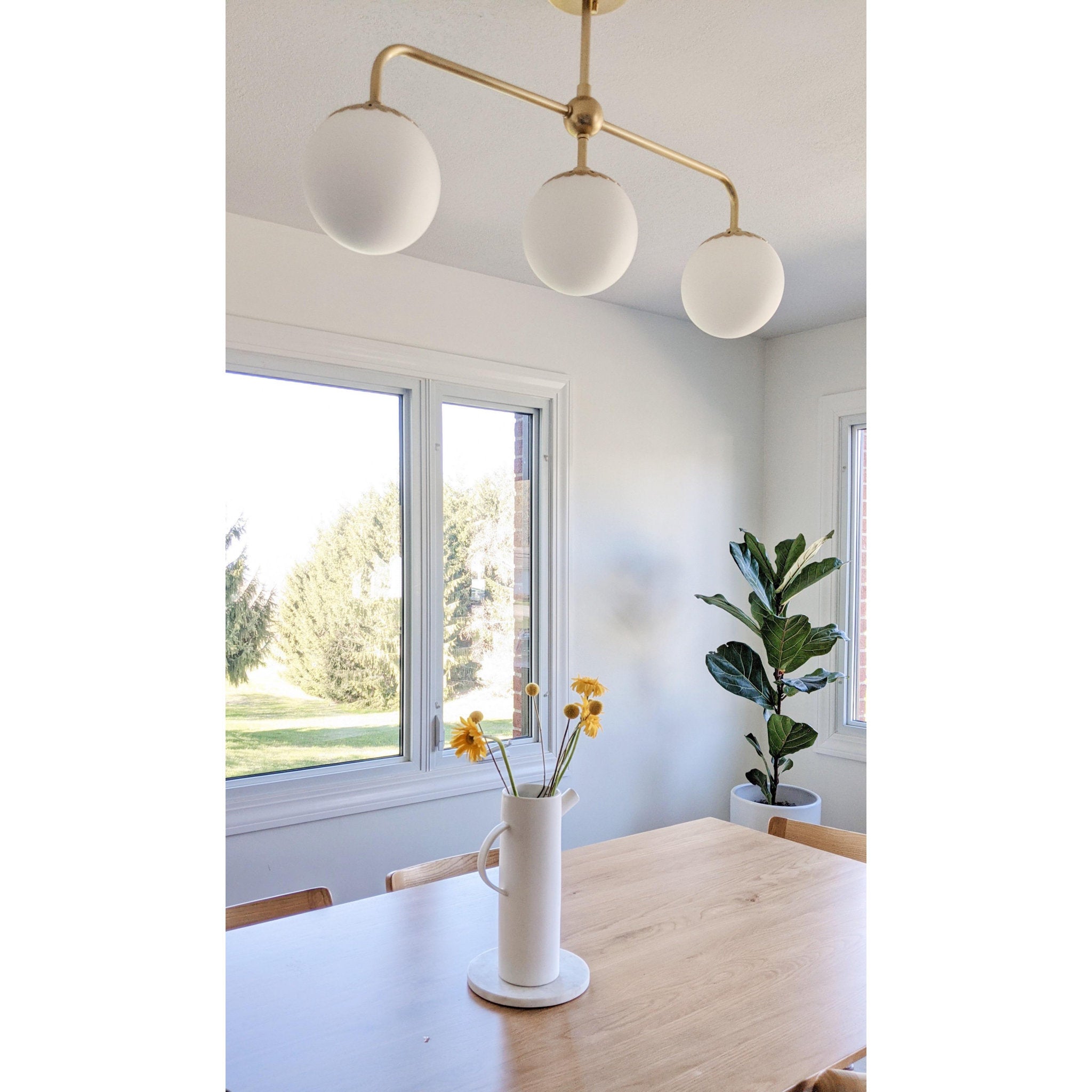 Paige 3-Light Linear in Aged Brass 37L x 37W x 13.5H