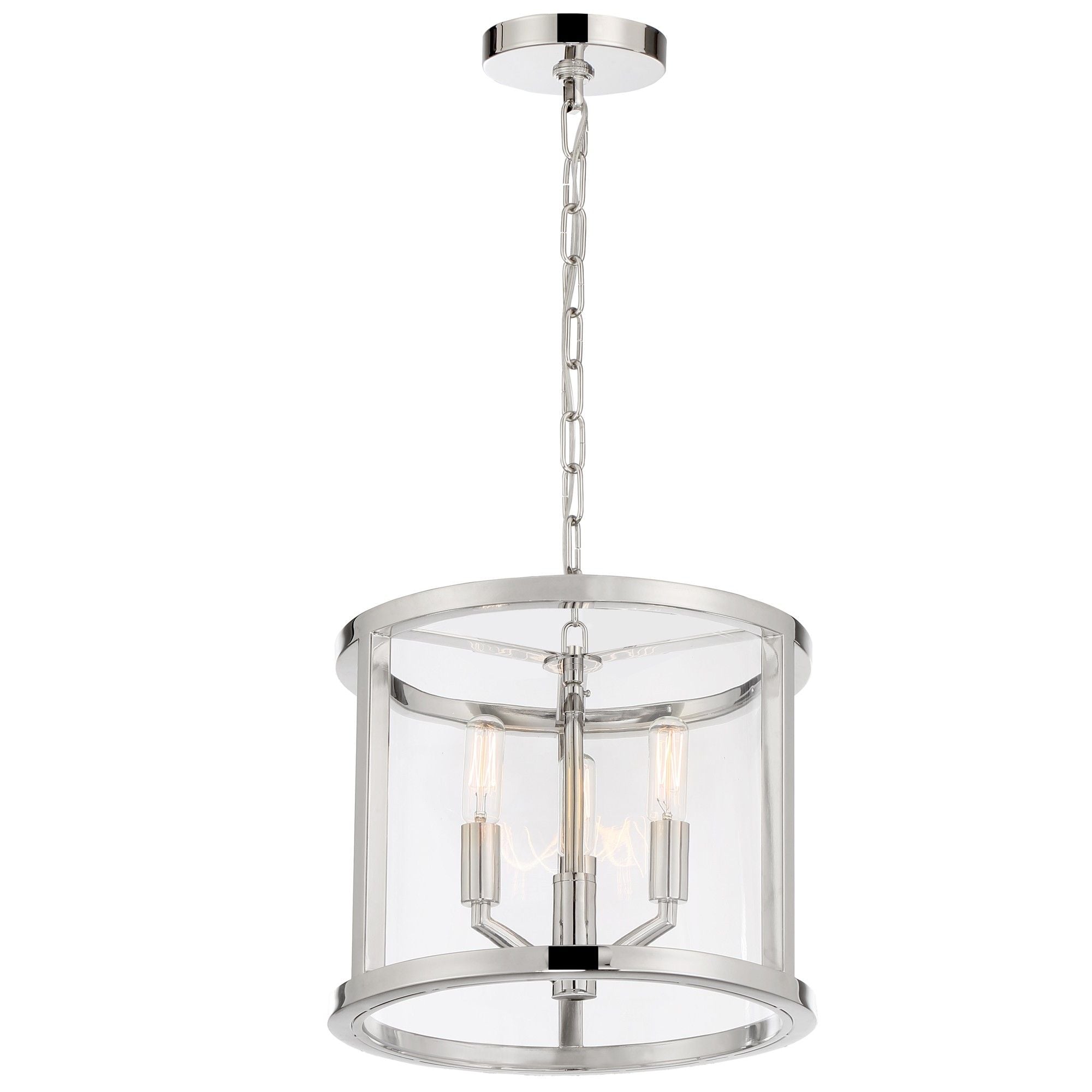 Libby Langdon for Crystorama Devon 3 Light Polished Nickel Lantern