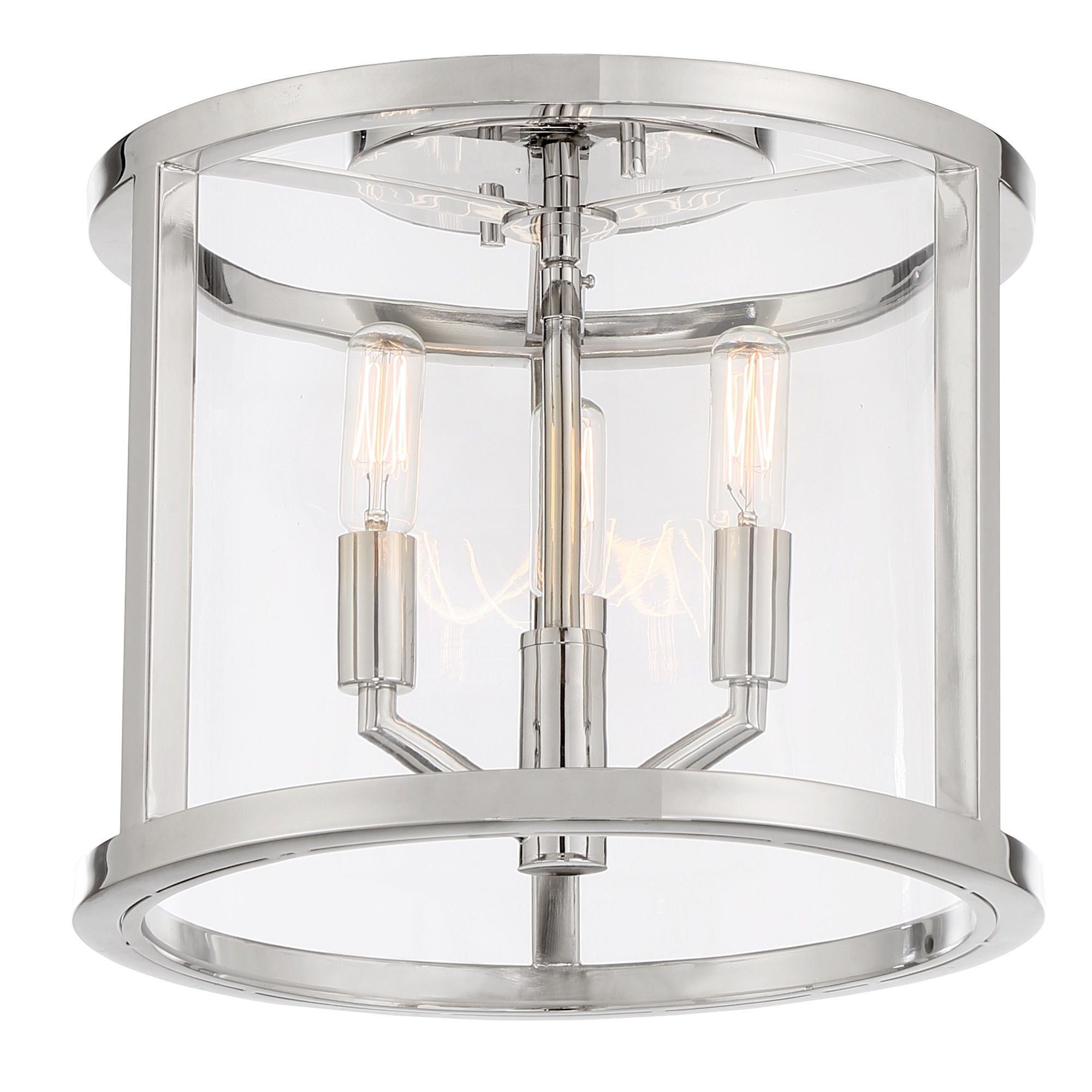 Libby Langdon Devon 11.75'' Polished Nickel Semi Flush Mount Silver 11.75"W x 10"H x 11.75"D