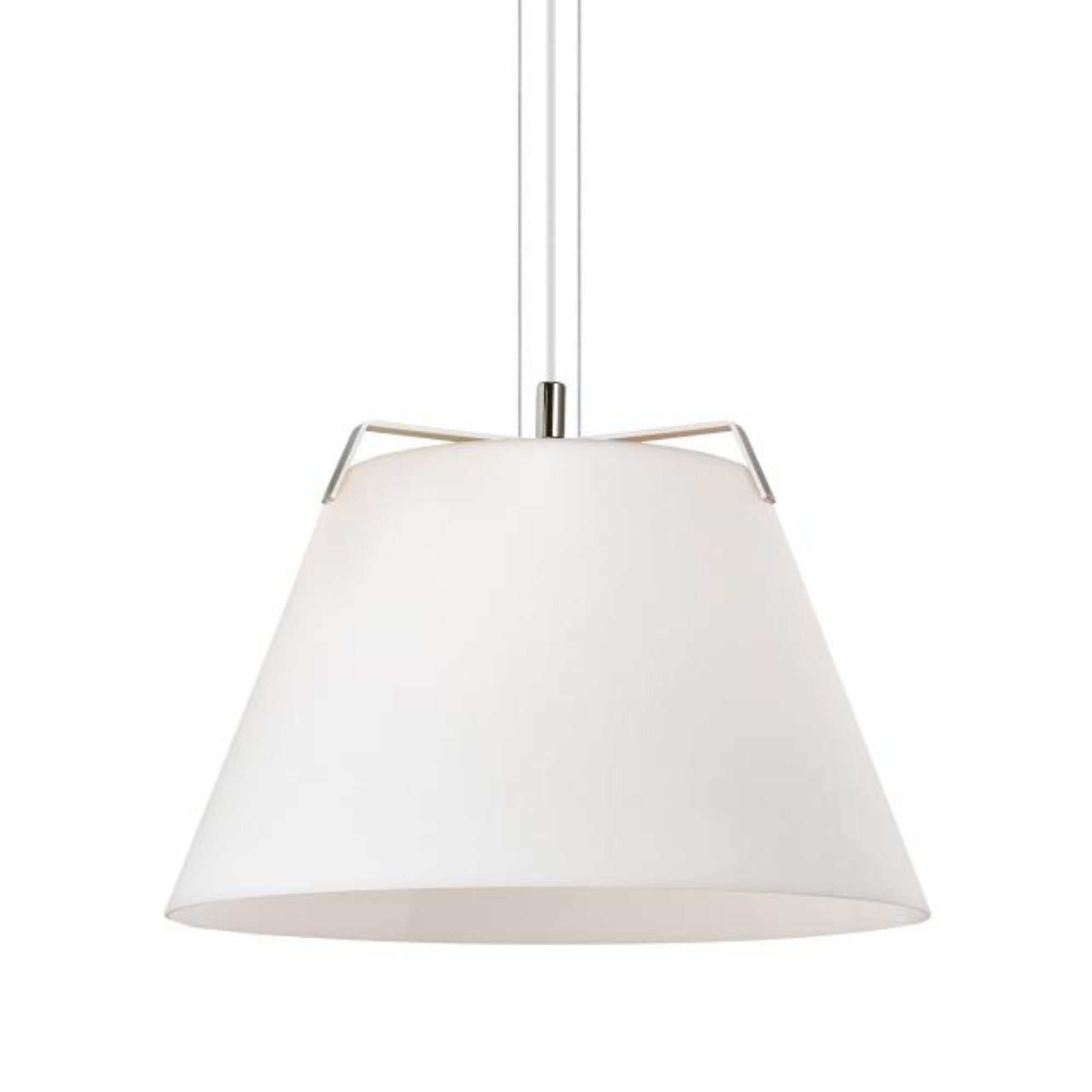 Devin Pendant Line-Voltage Pendants/Suspension 1-Light Polished Nickel/White by Sean Lavin