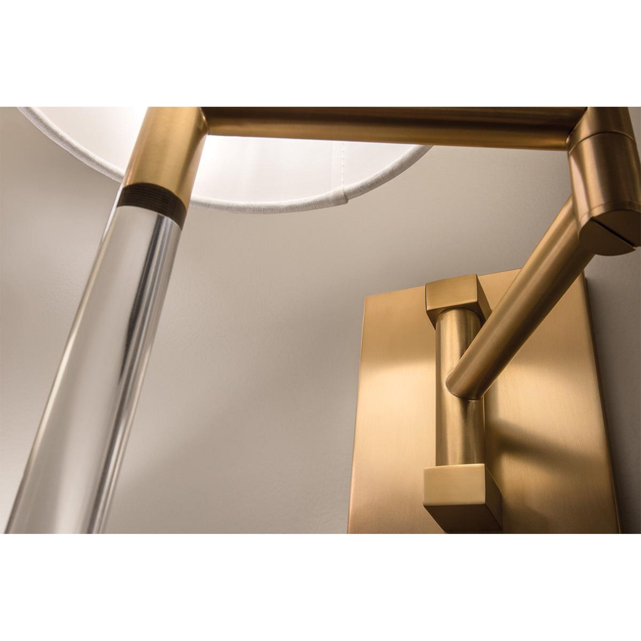 Englewood 1-Light Plug-in Sconce in Aged Brass 7.5L x 7.5W x 20.5H