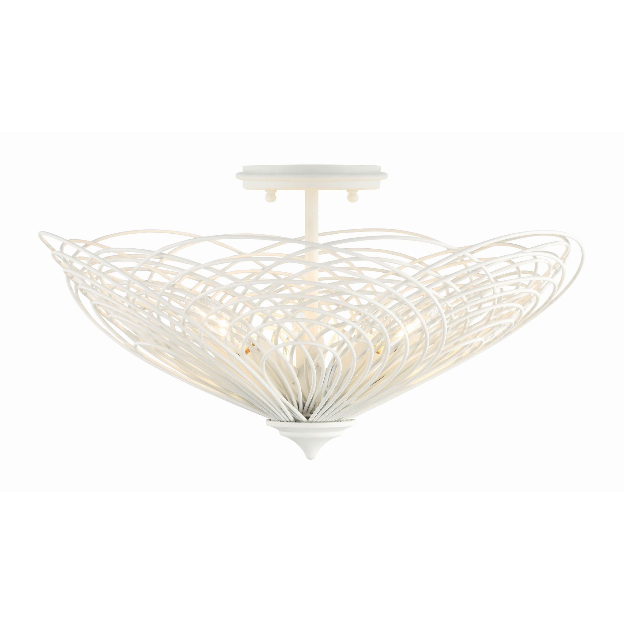 Doral 19'' Matte White Semi Flush Mount White 19"W x 10.25"H x 19"D