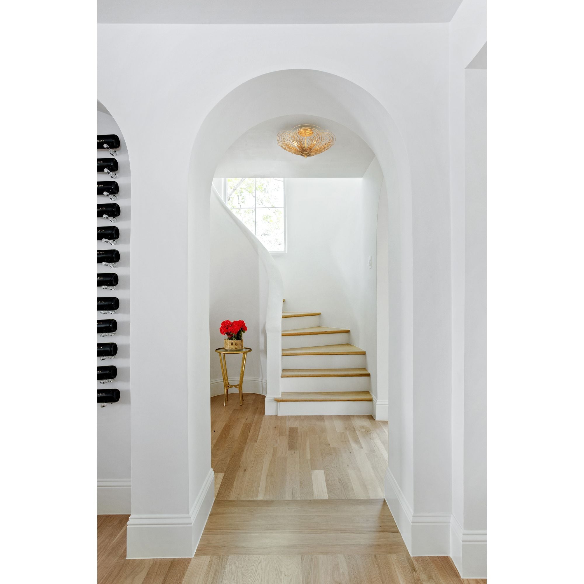 Doral 3 Light Renaissance Gold Semi Flush Mount 19"W x 10.25"H x 19"D