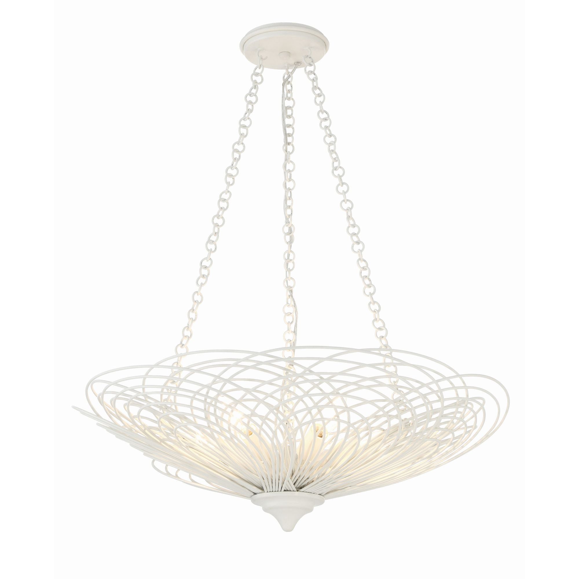 Doral 24'' Matte White Chandelier White 24"W x 10"H x 24"D
