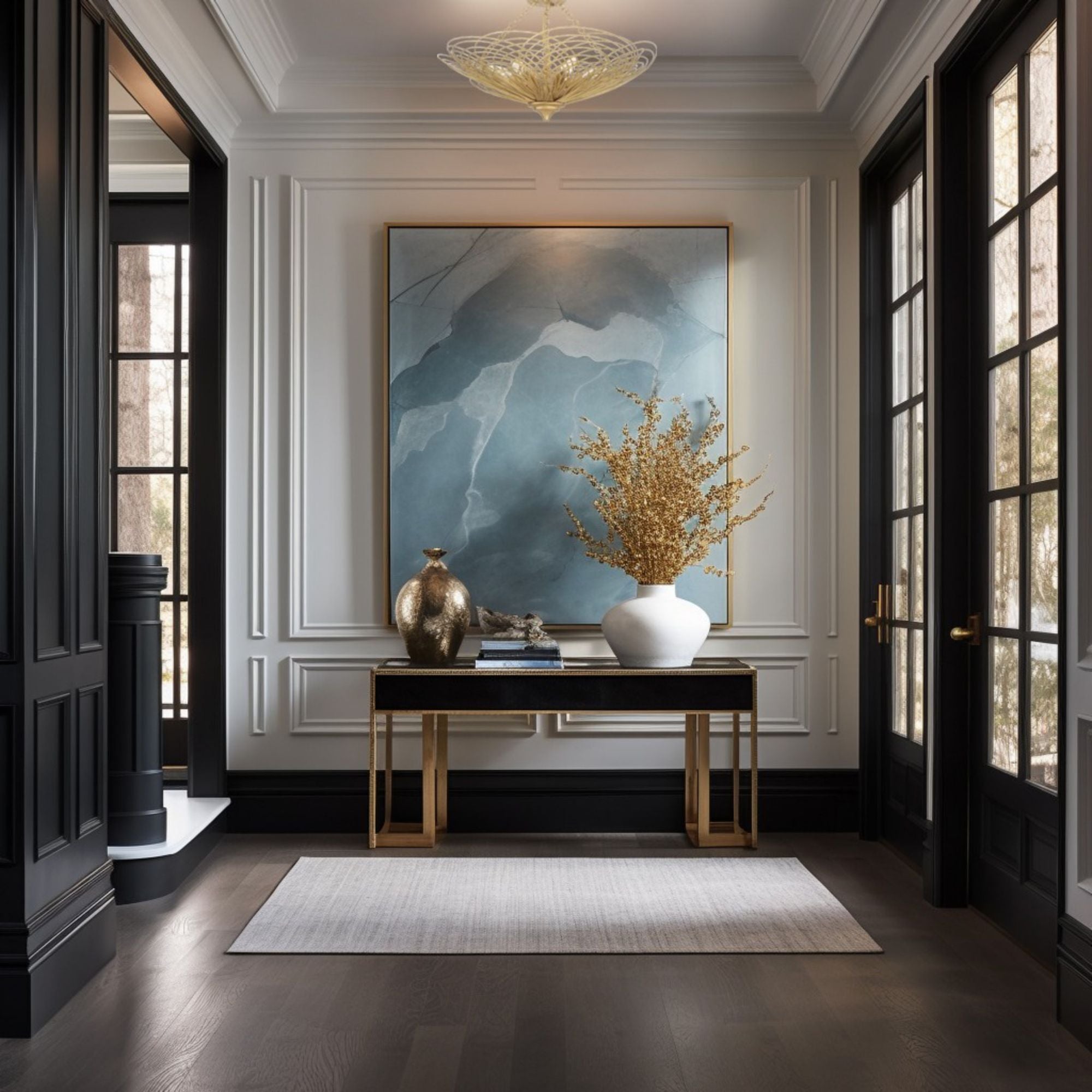 Doral 6 Light Renaissance Gold Semi Flush Mount 24"W x 10"H x 24"D