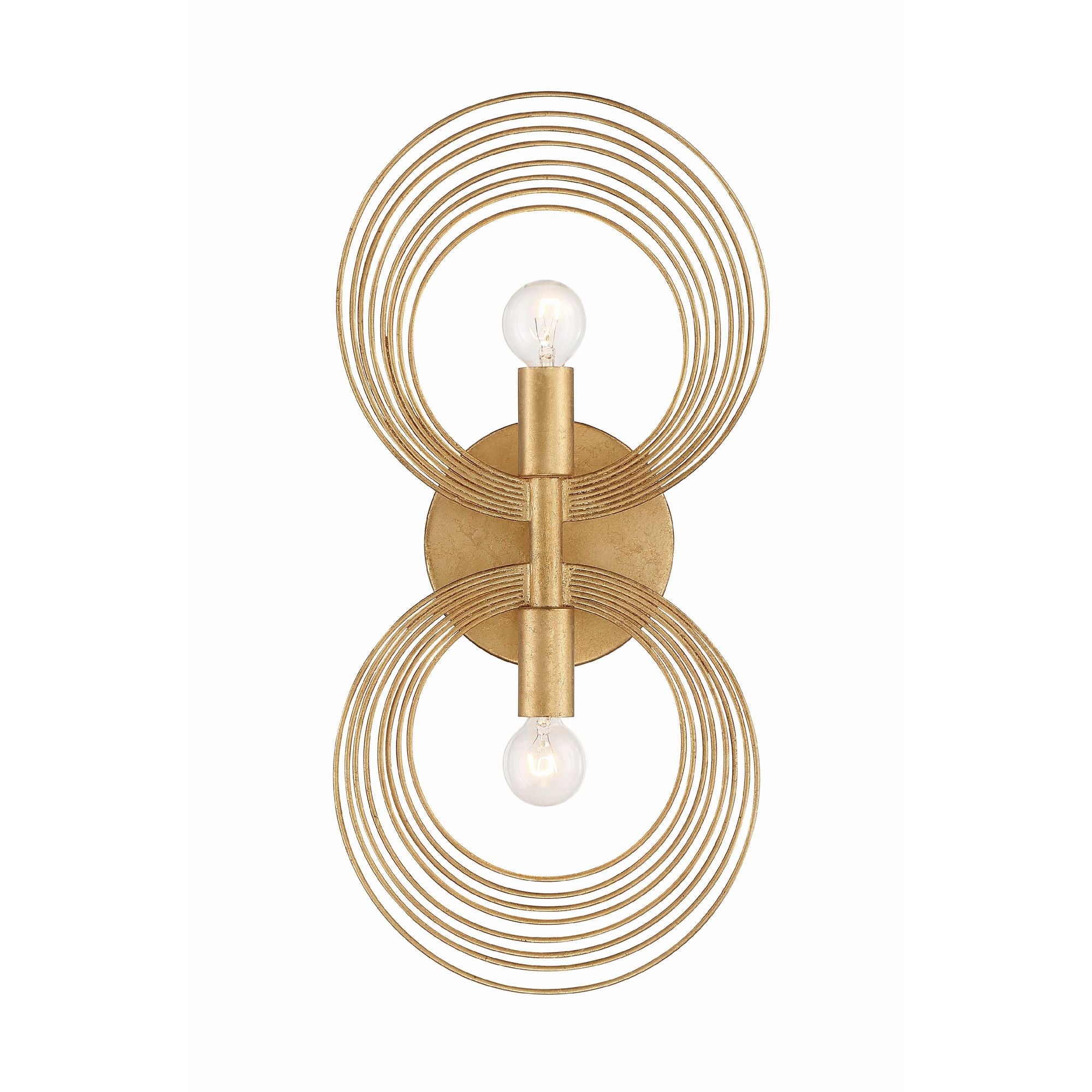 Doral 2 Light Renaissance Gold Sconce 7.75"W x 16.5"H x 3.75"D