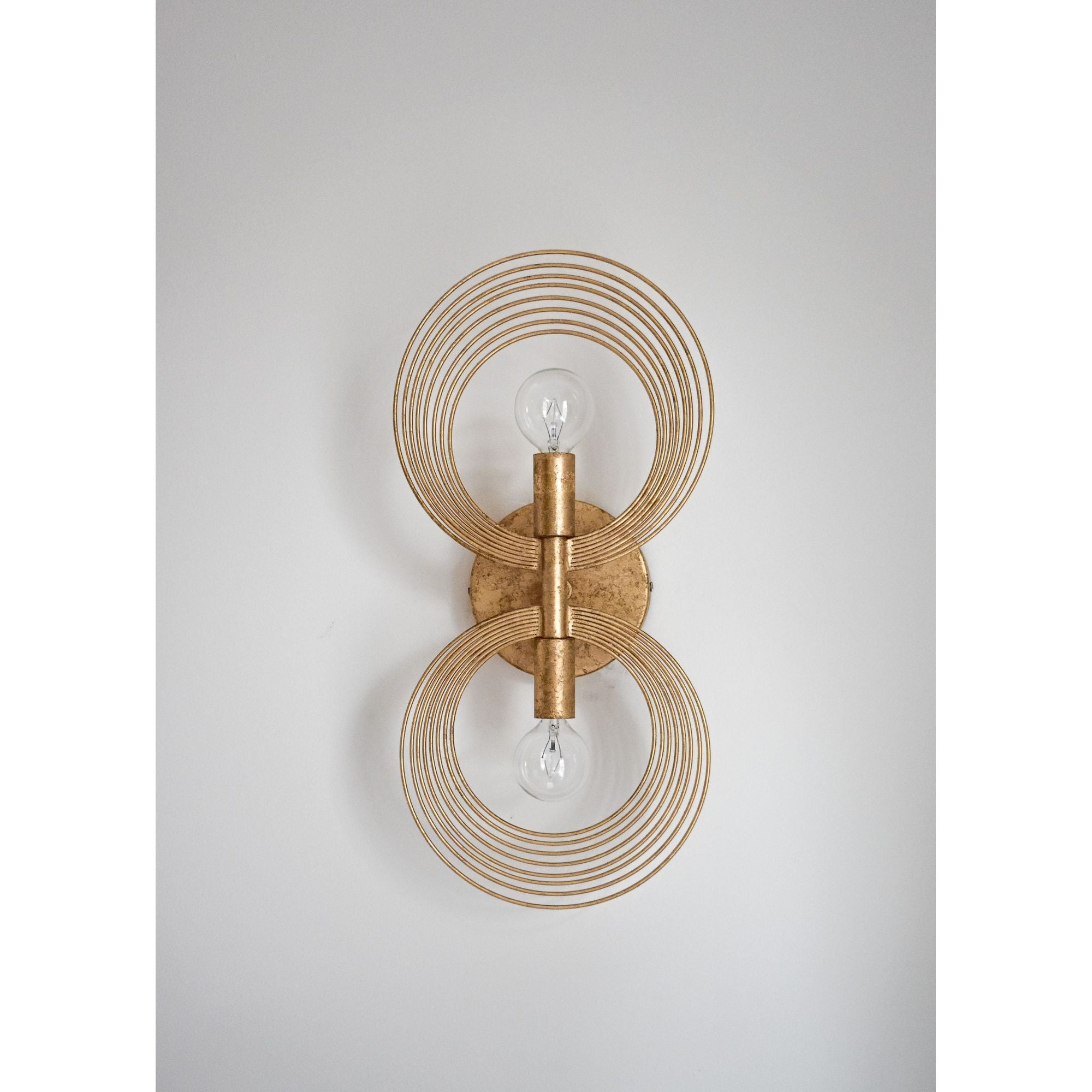 Doral 2 Light Renaissance Gold Sconce 7.75"W x 16.5"H x 3.75"D