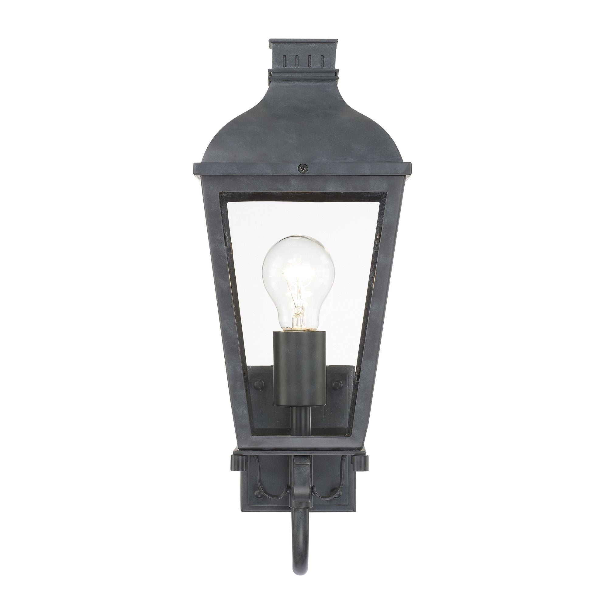 Dumont 1 Light Graphite Outdoor Sconce Clear Glass 6.75"W x 17.5"H x 9"D