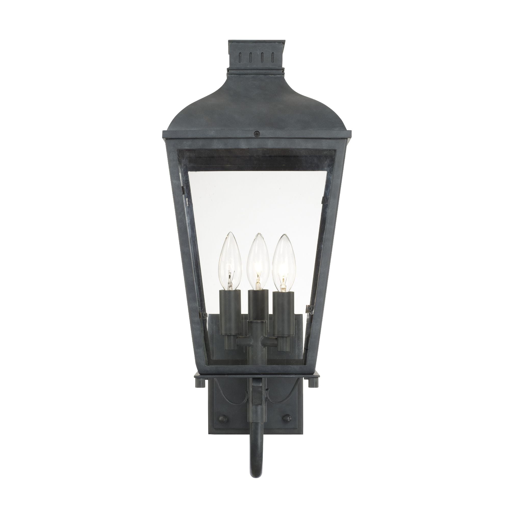 Dumont 3 Light Graphite Outdoor Sconce Clear Glass 9.25"W x 23.5"H x 12"D